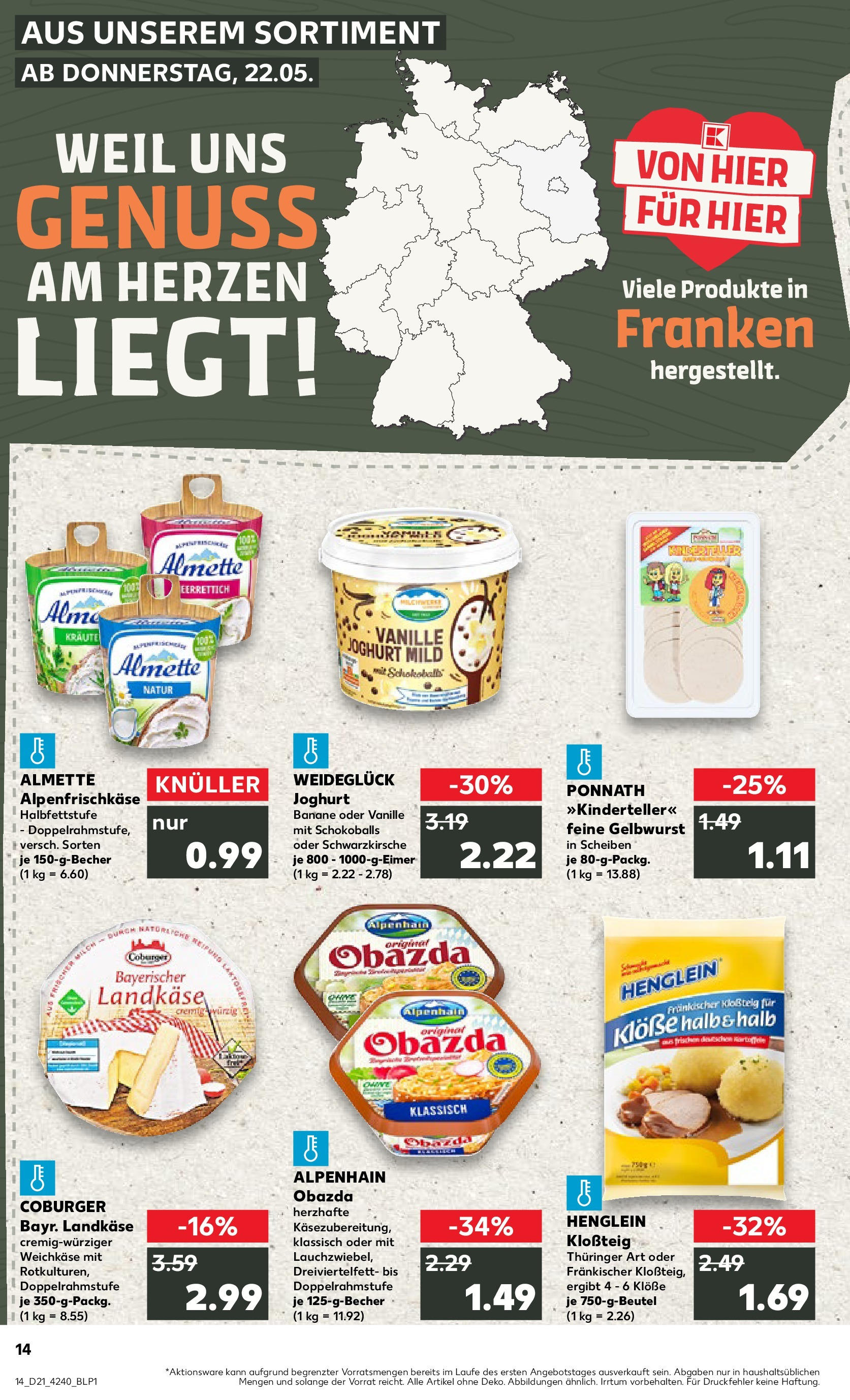 Kaufland prospekt Feuchtwangen (ab 21.05.2025) » Angebote Online | Seite: 14 | Produkte: Almette, Joghurt Kaufland prospekt Feuchtwangen (ab 21.05.2025) » Angebote Online zum Blättern | Seite: 14 | Produkte: Almette, Joghurt