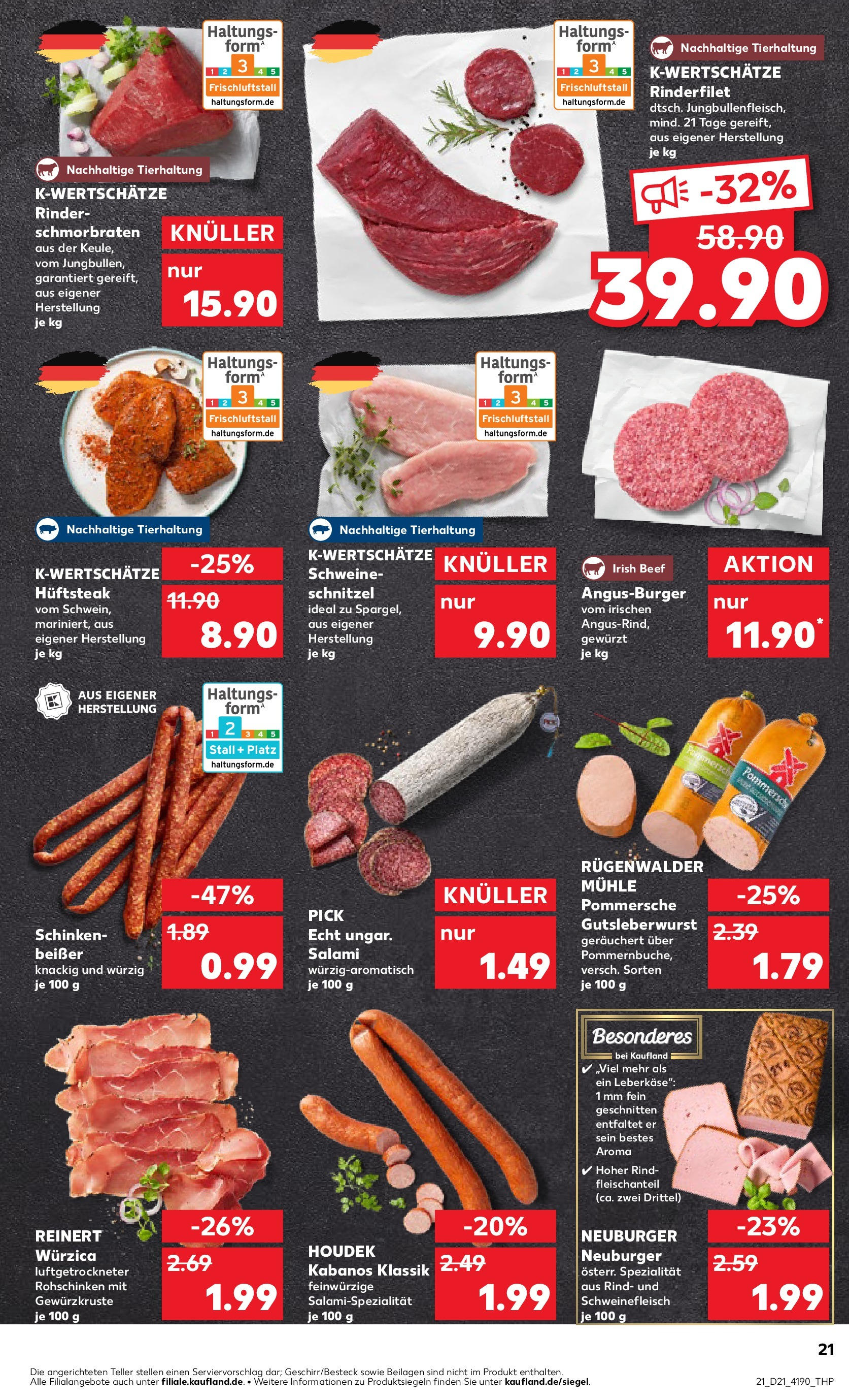 Kaufland prospekt Bretten (ab 21.05.2025) » Angebote Online | Seite: 21 | Produkte: Mühle, Burger, Schinken, Steak Kaufland prospekt Bretten (ab 21.05.2025) » Angebote Online zum Blättern | Seite: 21 | Produkte: Mühle, Burger, Schinken, Steak
