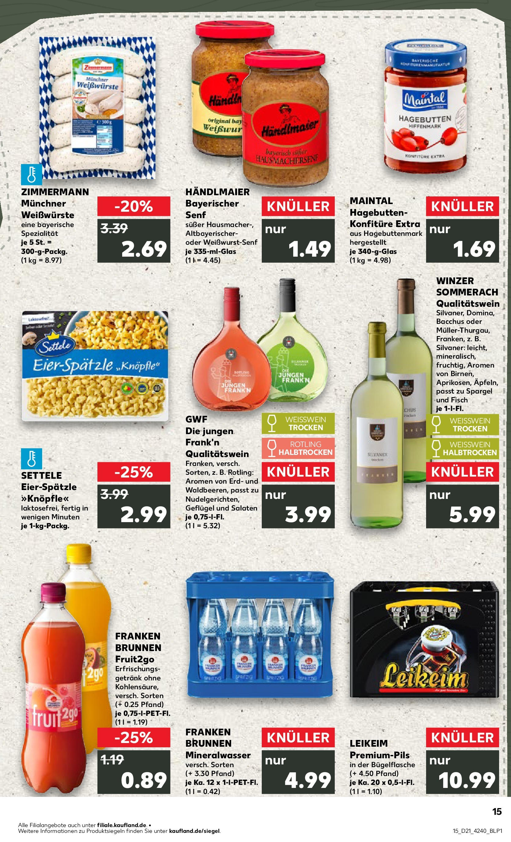 Kaufland prospekt Feuchtwangen (ab 21.05.2025) » Angebote Online | Seite: 15 | Produkte: Weißwein, Weißwein trocken, Mineralwasser, Fisch Kaufland prospekt Feuchtwangen (ab 21.05.2025) » Angebote Online zum Blättern | Seite: 15 | Produkte: Weißwein, Weißwein trocken, Mineralwasser, Fisch