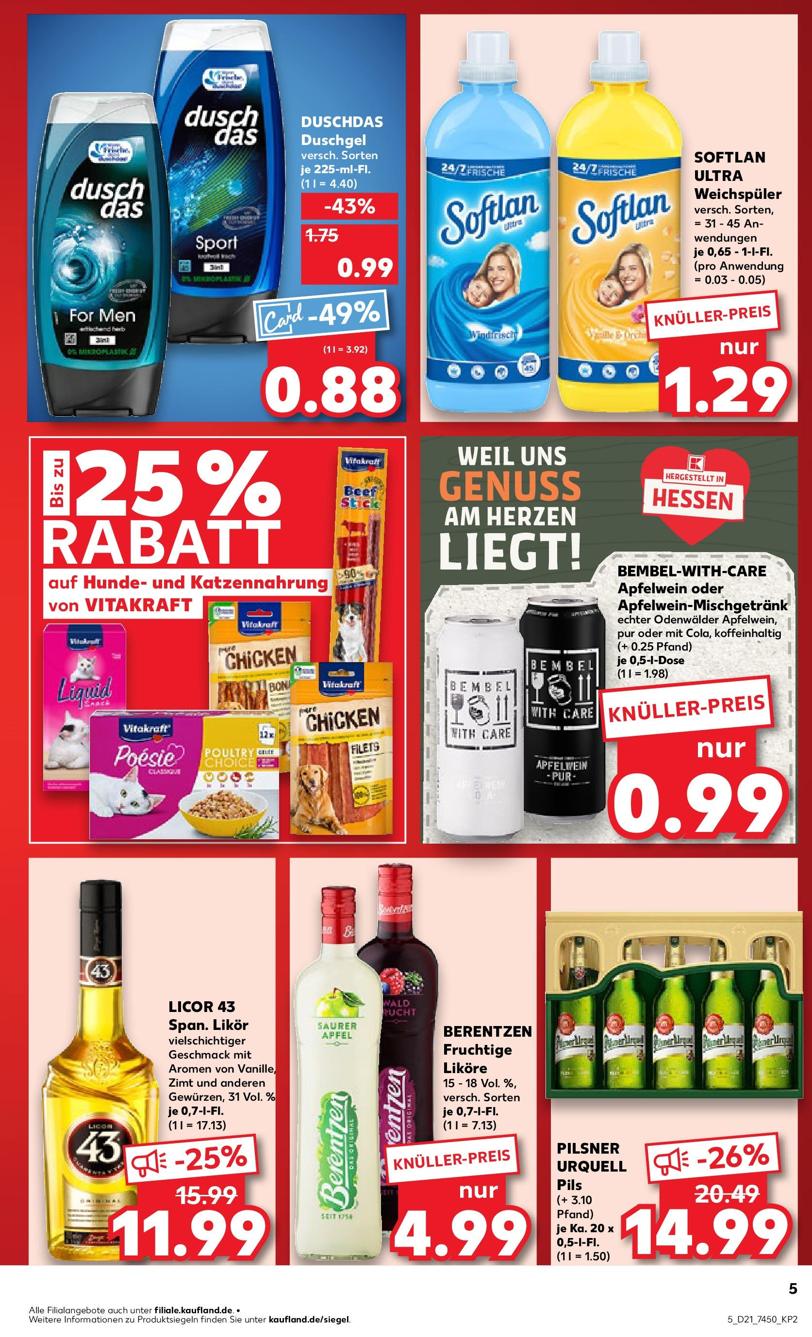 Kaufland prospekt Bad Nauheim (ab 22.05.2025) » Angebote Online | Seite: 5 | Produkte: Likör, Äpfel, Duschgel, Pilsner urquell Kaufland prospekt Bad Nauheim (ab 22.05.2025) » Angebote Online zum Blättern | Seite: 5 | Produkte: Likör, Äpfel, Duschgel, Pilsner urquell