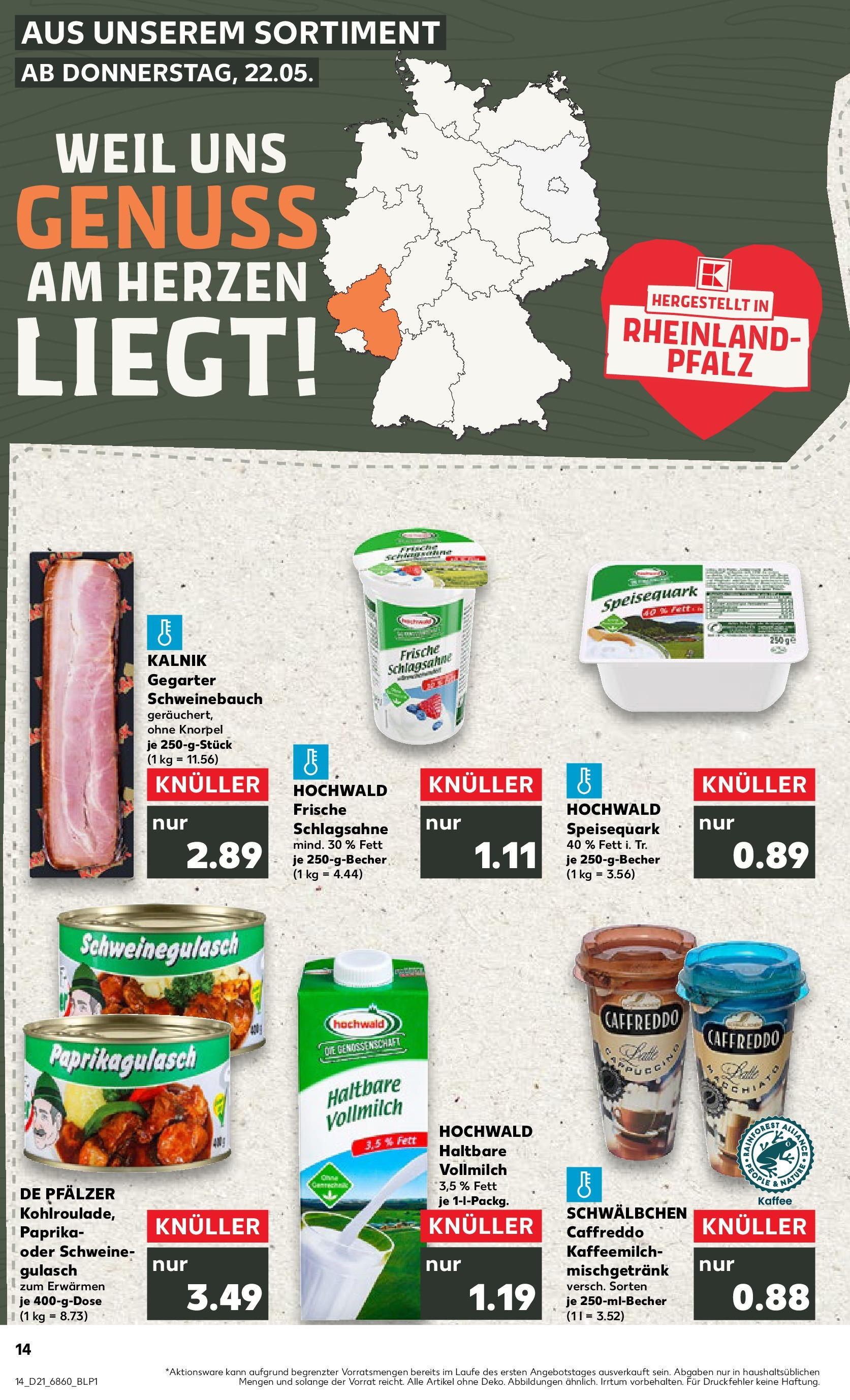Kaufland prospekt Bad Kreuznach (ab 22.05.2025) » Angebote Online | Seite: 14 | Produkte: Schweinegulasch, Schlagsahne, Schweinebauch, Paprika Kaufland prospekt Bad Kreuznach (ab 22.05.2025) » Angebote Online zum Blättern | Seite: 14 | Produkte: Schweinegulasch, Schlagsahne, Schweinebauch, Paprika