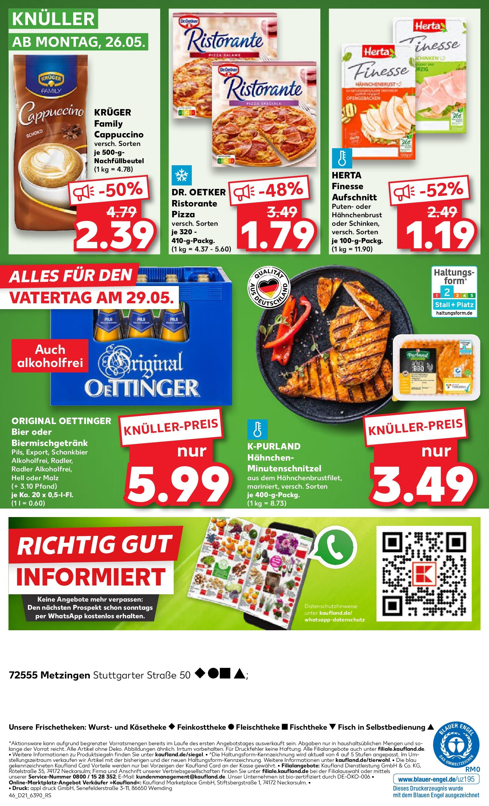 Kaufland prospekt Metzingen (ab 21.05.2025) » Angebote Online | Seite: 46 | Produkte: Hahnchen, Bier, Oettinger, Herta finesse Kaufland prospekt Metzingen (ab 21.05.2025) » Angebote Online zum Blättern | Seite: 46 | Produkte: Hahnchen, Bier, Oettinger, Herta finesse