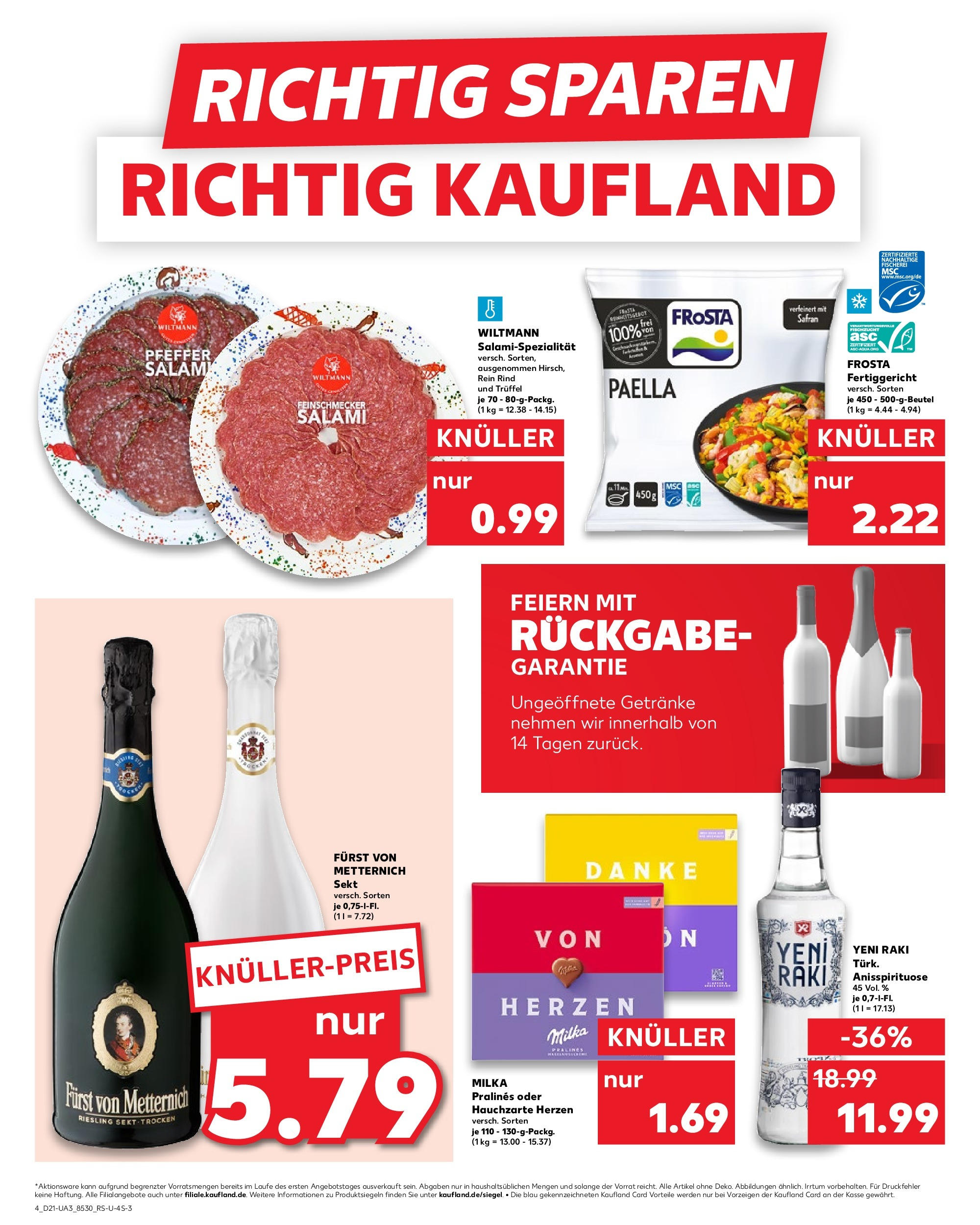 Kaufland prospekt Karlsruhe	 (ab 22.05.2025) » Angebote Online zum Blättern | Seite: 4 | Produkte: Furst von metternich, Milka, Pfeffer, Salami