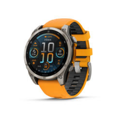 Смарт часовник GARMIN FENIX 8 AMOLED SAPPHIRE TITAN Orange Silic Band 010-02904-11 47 MM, GPS, WLAN, ПУЛСОМЕР, SPO2