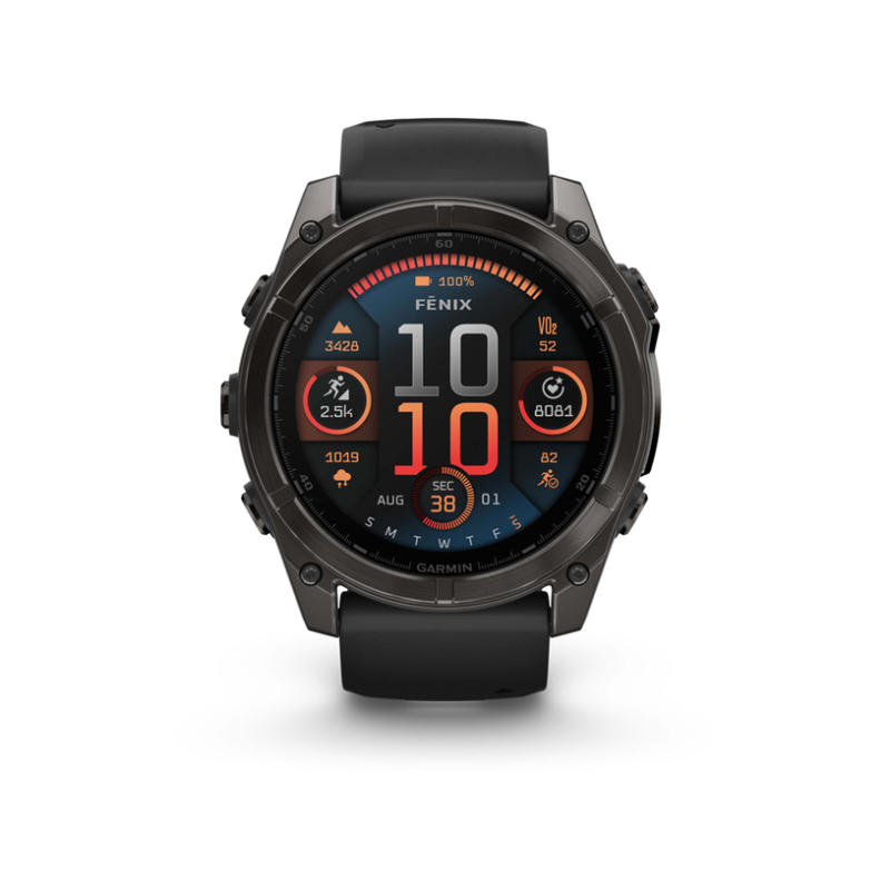 Смарт часовник GARMIN FENIX 8 AMOLED SAPPHIRE GRAY Black Silic. Band 010-02905-21 51 MM, GPS, WLAN, ПУЛСОМЕР, SPO2