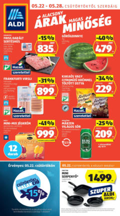 Aldi Akciós újság - amely érvényes a következő dátumtól: 22.05.2025