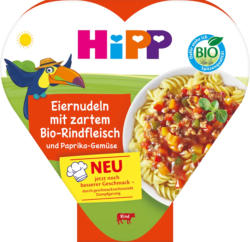 HiPP Kinderteller Eiernudeln mit Paprika-Gemüse und zartem Rindfleisch ab 1 Jahr