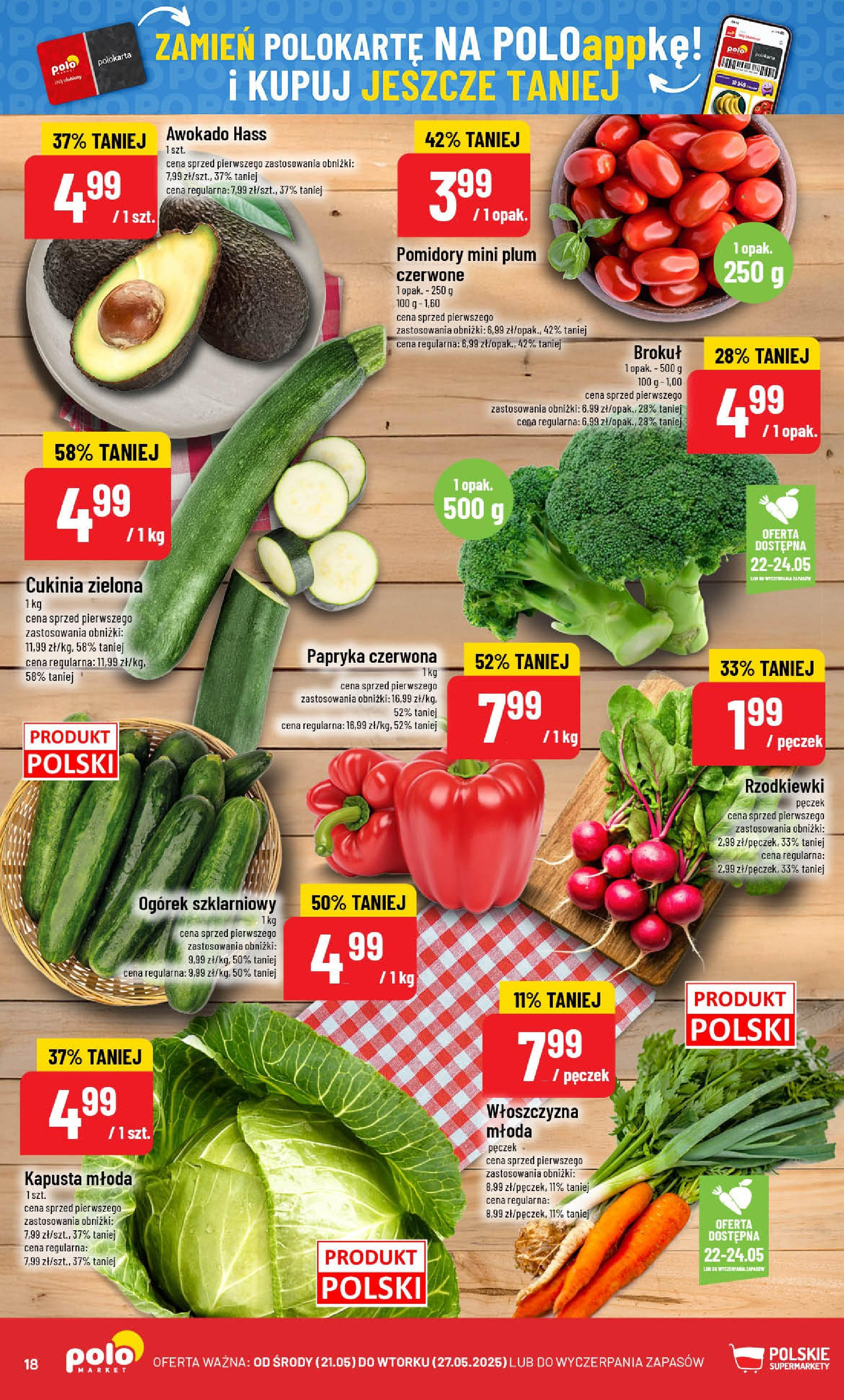 POLOmarket gazetka od jutra (21.05.2025) | Nowa PDF | Strona: 18 | Produkty: Papryka, Papryka czerwona, Og贸rek szklarniowy, Awokado POLOmarket gazetka od jutra (21.05.2025) - Nowa PDF | Strona: 18 | Produkty: Papryka, Papryka czerwona, Og贸rek szklarniowy, Awokado