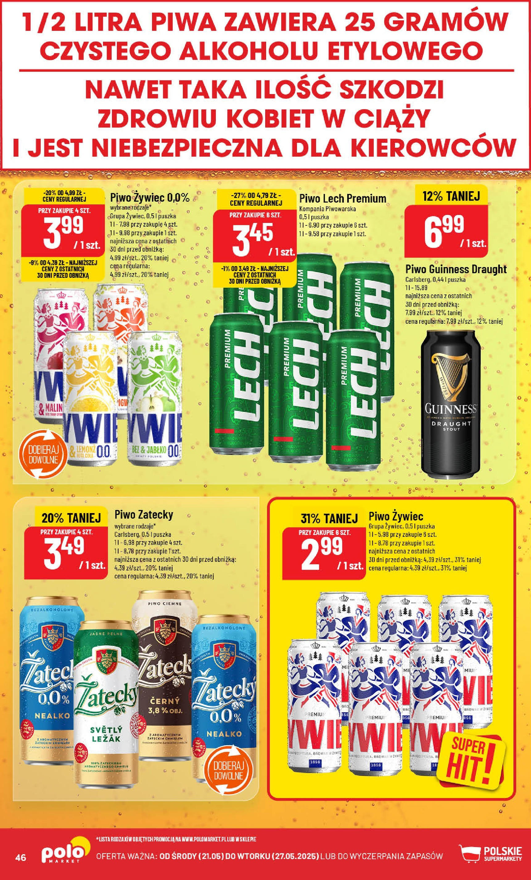 POLOmarket gazetka od jutra (21.05.2025) | Nowa PDF | Strona: 46 | Produkty: Piwo Guinness, Guinness, Le偶ak, Kwiaty POLOmarket gazetka od jutra (21.05.2025) - Nowa PDF | Strona: 46 | Produkty: Piwo Guinness, Guinness, Le偶ak, Kwiaty