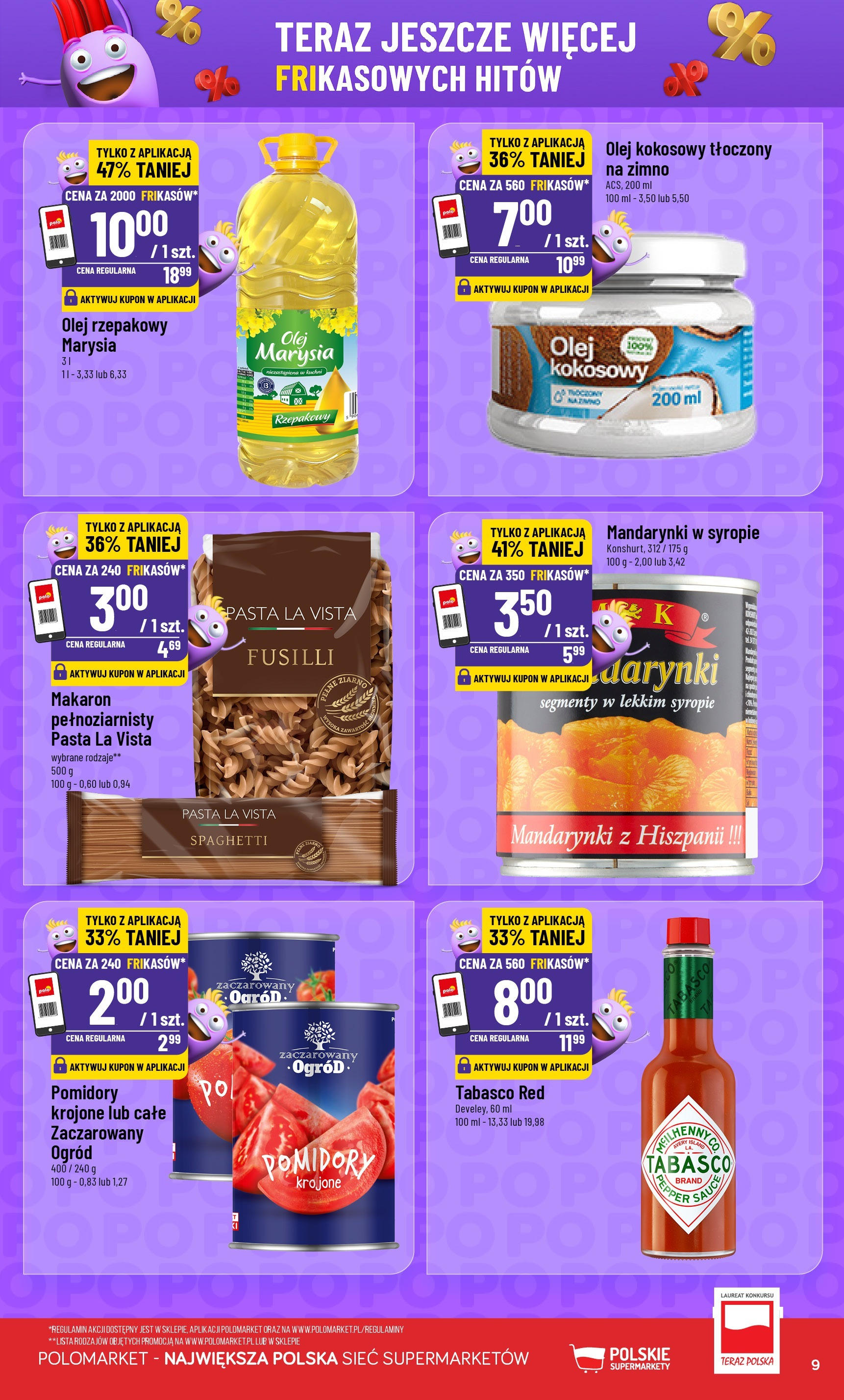 POLOmarket gazetka od jutra (21.05.2025) - Nowa PDF | Strona: 9 | Produkty: Makaron pełnoziarnisty, Tabasco, Olej, Pomidory