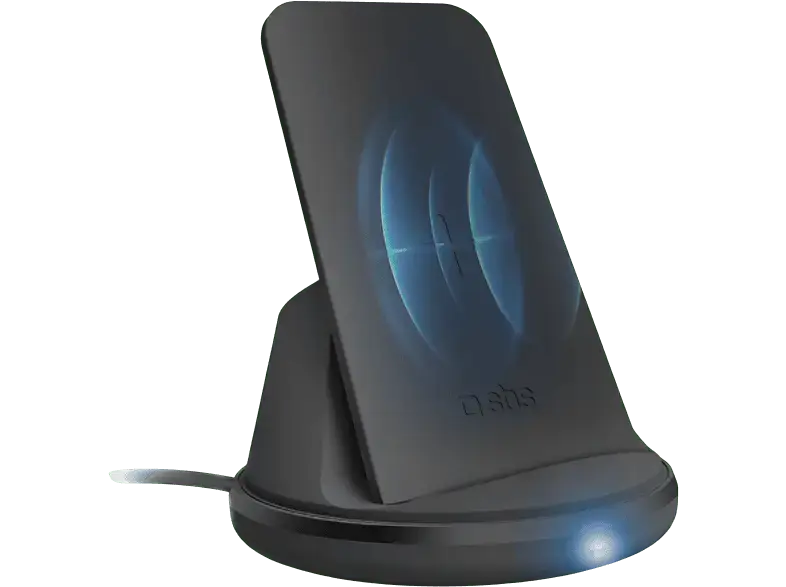 SBS Kabelloses Ladegerät mit Lautsprecher und Mikrofon, QI-Zertifizierung, 10 Watt, Schwarz