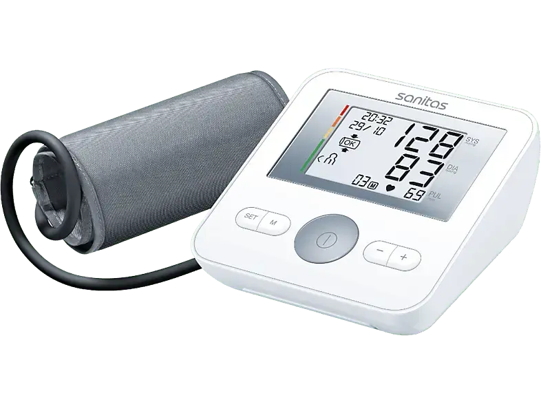 Sanitas 604.77 Blutdruckmessgerät (Batteriebetrieb, Blutdruck- und Pulsmessung am Oberarm, 22-42 cm)