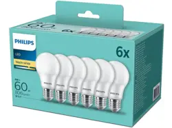 Philips LED 60W A60 E27 WW FR ND 6PF/4 DISC, weiß, 6er Pack; Leuchtmittel