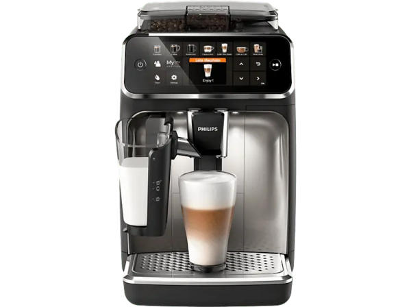 Philips EP5447/90 Serie 5400 Latte GO Plus Kaffeevollautomat (Schwarz, Chrom, Scheibenmahlwerk aus Keramik, 15 bar, integrierter Milchbehälter)