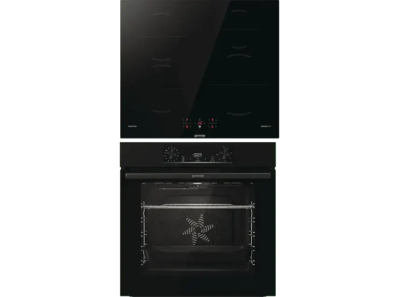 Gorenje Jump Set Pyro/I, Backofenset mit Rahmenlosen Kochfeld (Induktion, A, 77 l)