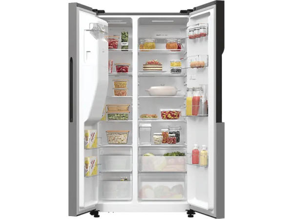 Gorenje NRR9185ESXL G800 Side by Side, Kühl- und Gefrierkombination (566 l, E, 1786 mm hoch, No Frost (verminderte Eisbildung), Edelstahl)