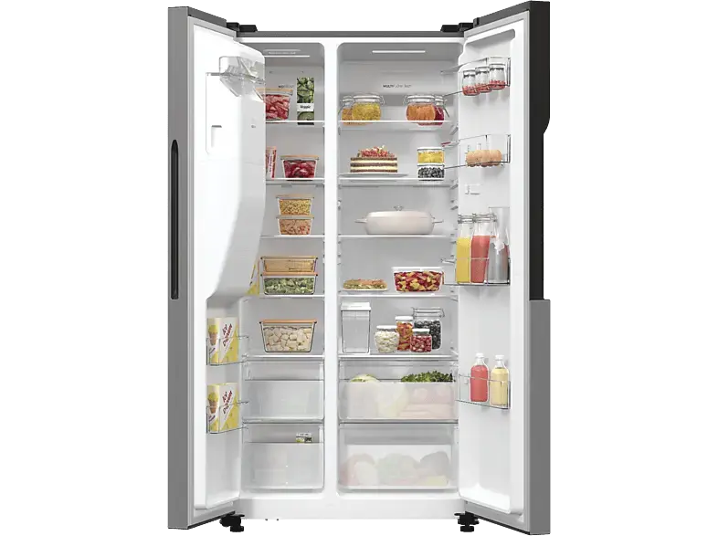 Gorenje NRR9185ESXL G800 Side by Side, Kühl- und Gefrierkombination (566 l, E, 1786 mm hoch, No Frost (verminderte Eisbildung), Edelstahl)