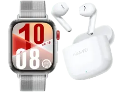 Huawei Fit 4 Silber mit Nylonarmband, inkl. FreeBuds SE 2, Ceramic White; Smartwatch