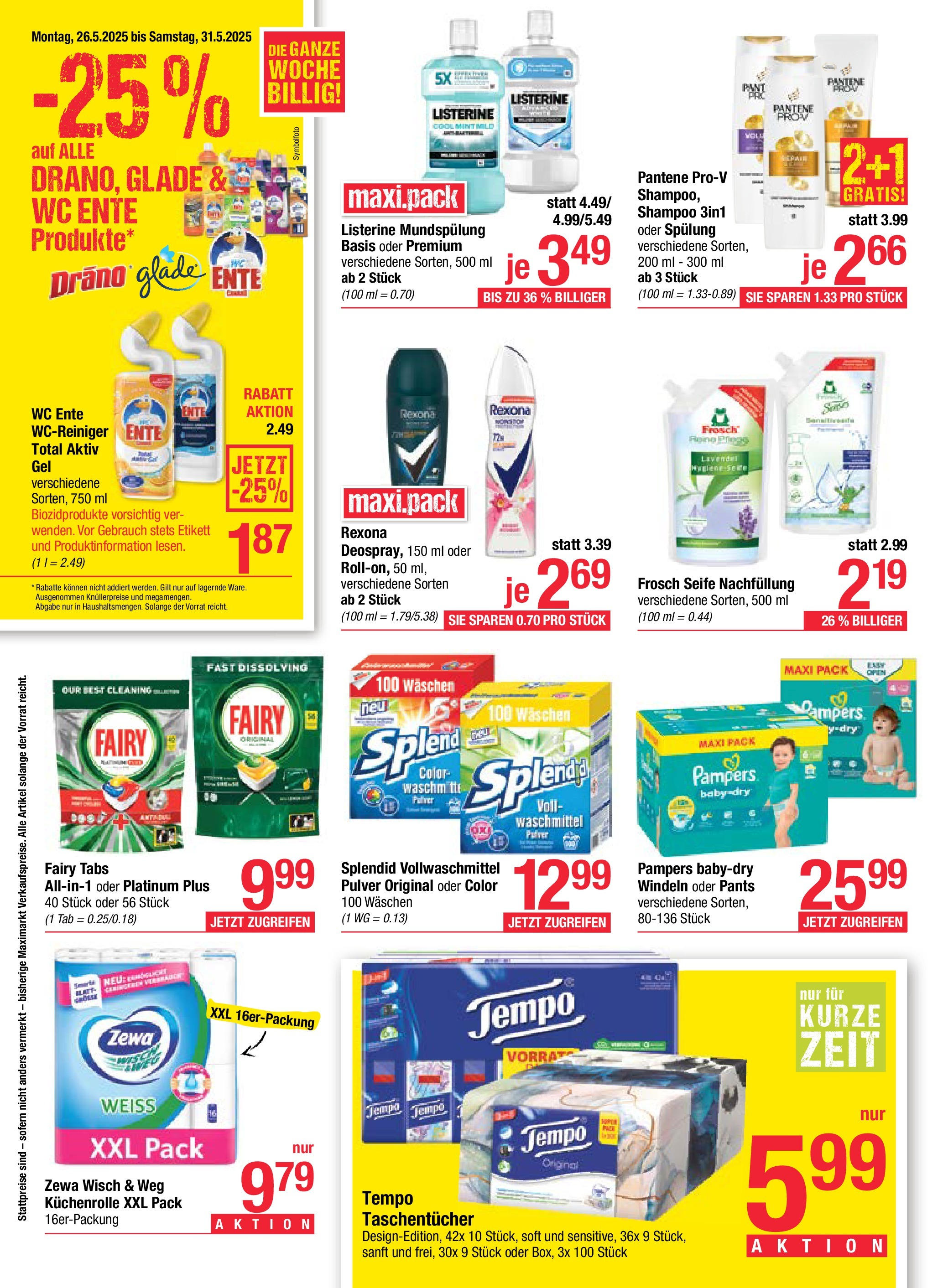 Maximarkt - Maximarkt: Flugblatt (25.05.2025) || Aktuelle Angebote | Seite: 16 | Produkte: Pampers, Shampoo, Spülung, Waschmittel Maximarkt - Maximarkt: Flugblatt von 25.05.2025 - Aktuelle Angebote | Seite: 16 | Produkte: Pampers, Shampoo, Spülung, Waschmittel
