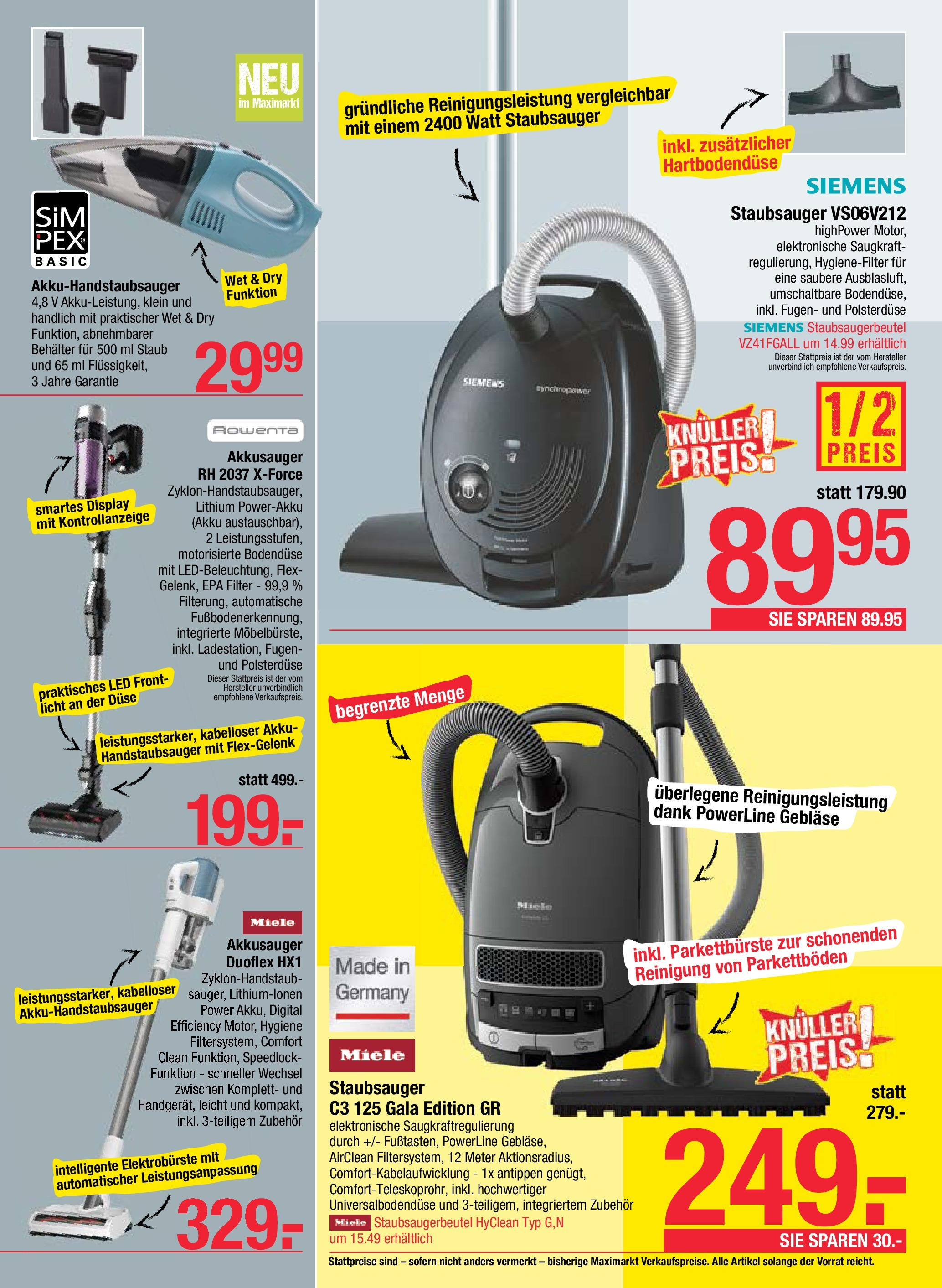 Maximarkt - Maximarkt: Flugblatt (25.05.2025) || Aktuelle Angebote | Seite: 18 | Produkte: Staubsauger Maximarkt - Maximarkt: Flugblatt von 25.05.2025 - Aktuelle Angebote | Seite: 18 | Produkte: Staubsauger