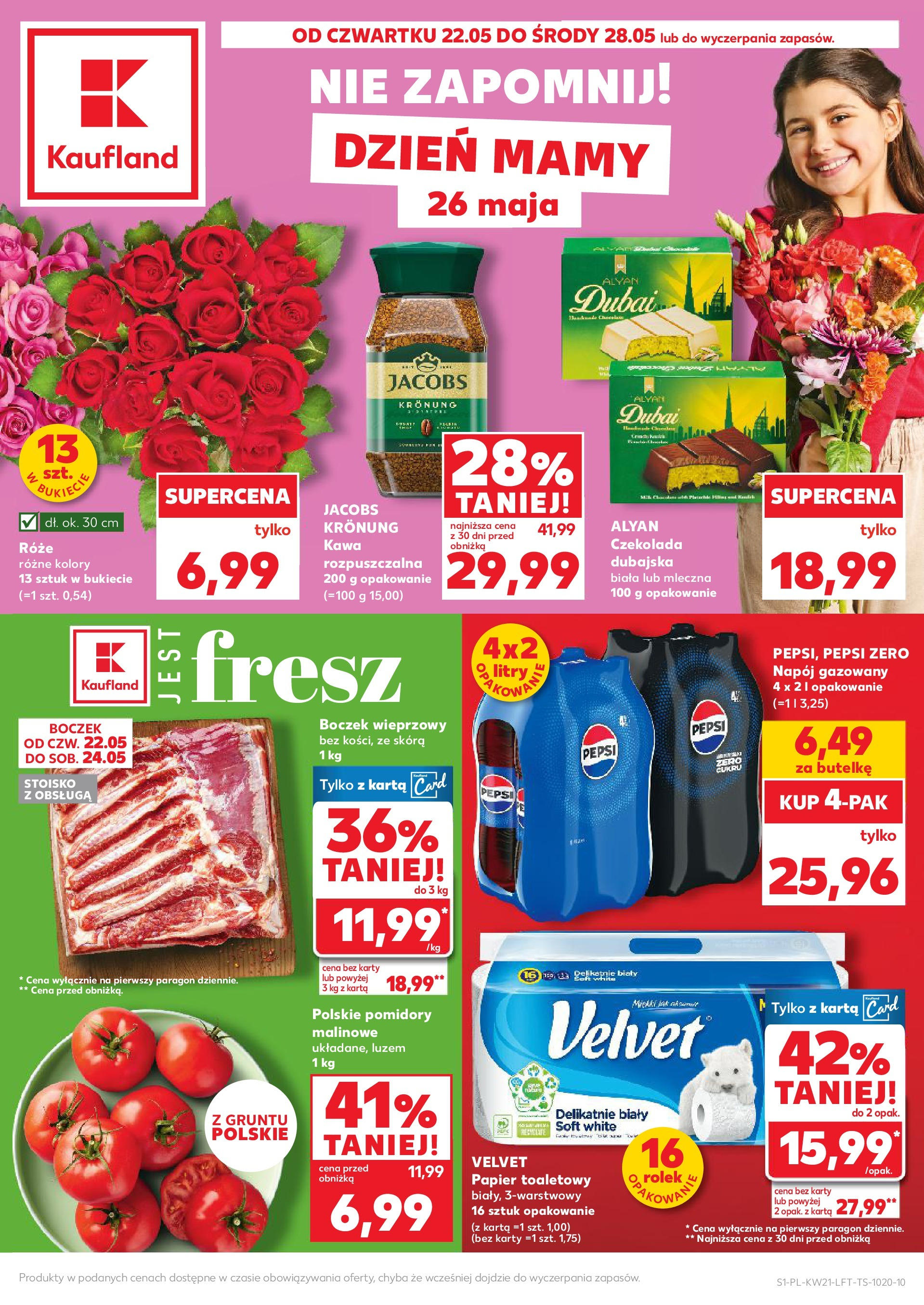 Kaufland gazetka (22.05.2025) - od jutra | Strona: 1 | Produkty: Karta, Papier toaletowy, Kawa, Czekolada Kaufland gazetka od 22.05.2025 - od jutra PDF | Strona: 1 | Produkty: Karta, Papier toaletowy, Kawa, Czekolada