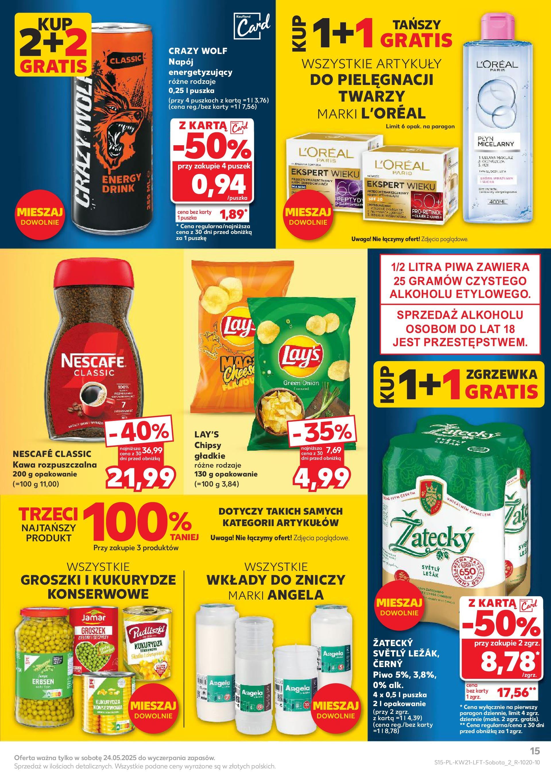 Kaufland gazetka (22.05.2025) - od jutra | Strona: 15 | Produkty: Karta, Groszek, Chipsy, Leżak Kaufland gazetka od 22.05.2025 - od jutra PDF | Strona: 15 | Produkty: Karta, Groszek, Chipsy, Leżak
