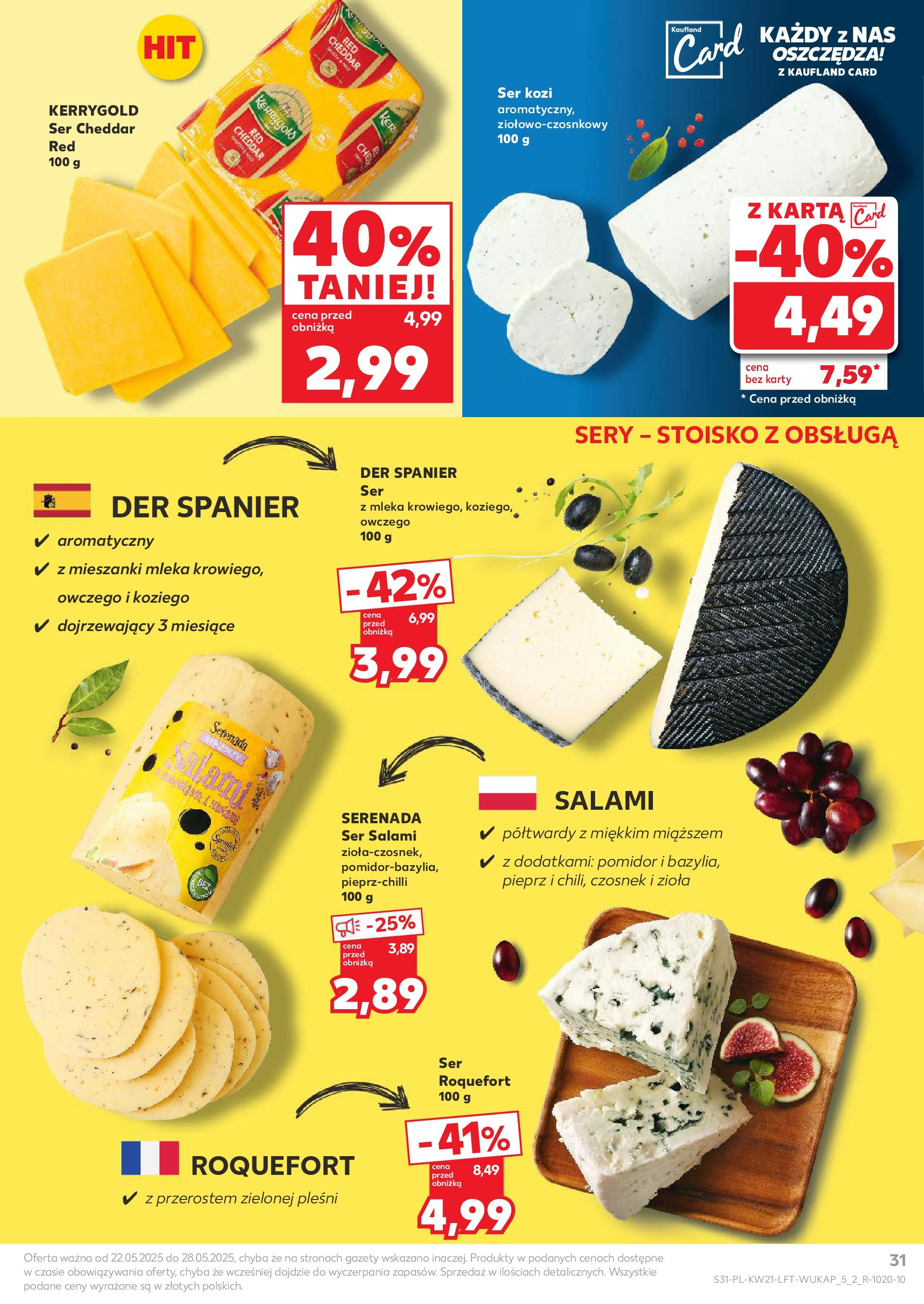 Kaufland gazetka (22.05.2025) - od jutra | Strona: 31 | Produkty: Mleka, Sery, Ser, Cheddar Kaufland gazetka od 22.05.2025 - od jutra PDF | Strona: 31 | Produkty: Mleka, Sery, Ser, Cheddar