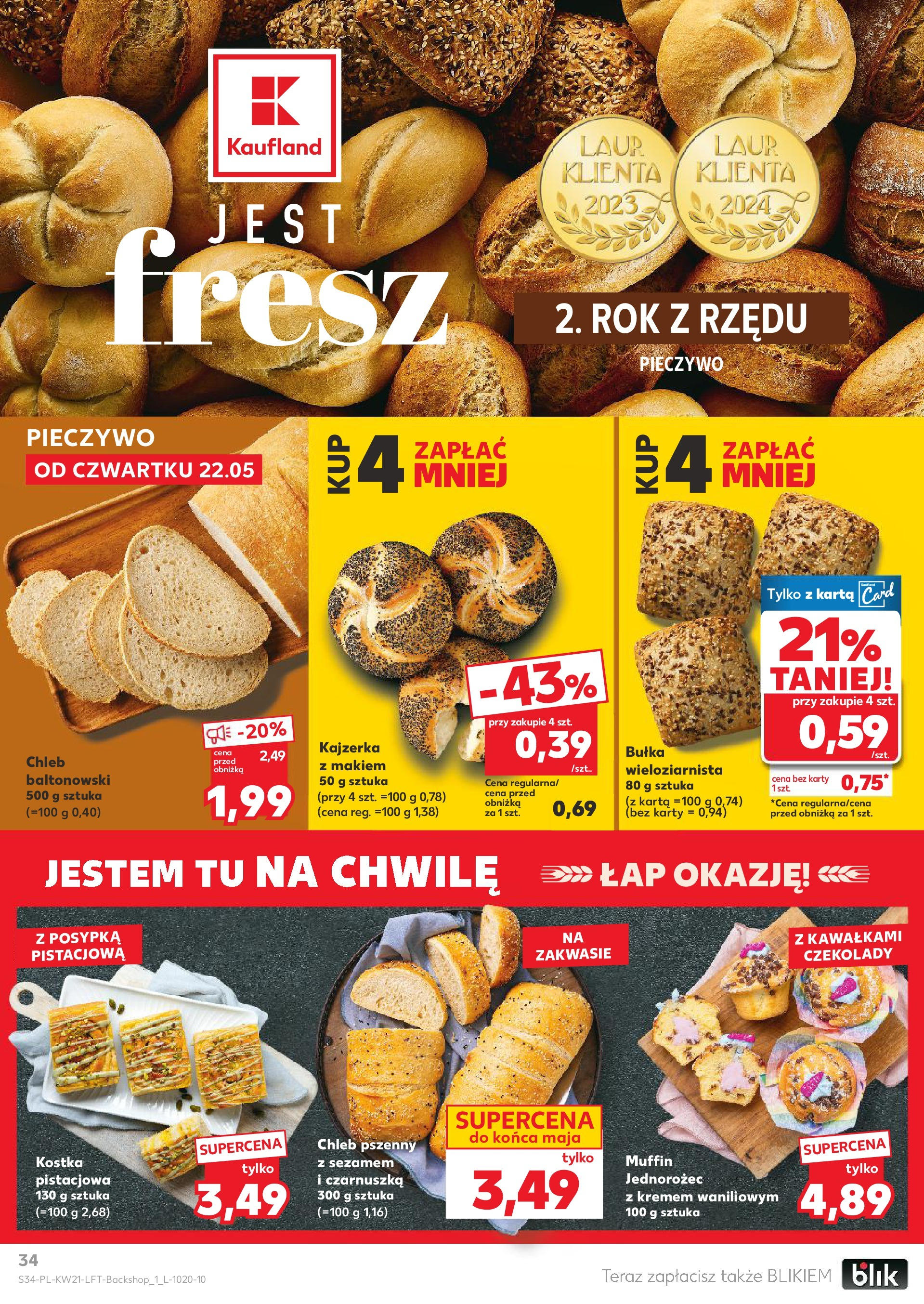 Kaufland gazetka (22.05.2025) - od jutra | Strona: 34 | Produkty: Karta, Czarnuszka, Jednorożec, Bułka Kaufland gazetka od 22.05.2025 - od jutra PDF | Strona: 34 | Produkty: Karta, Czarnuszka, Jednorożec, Bułka
