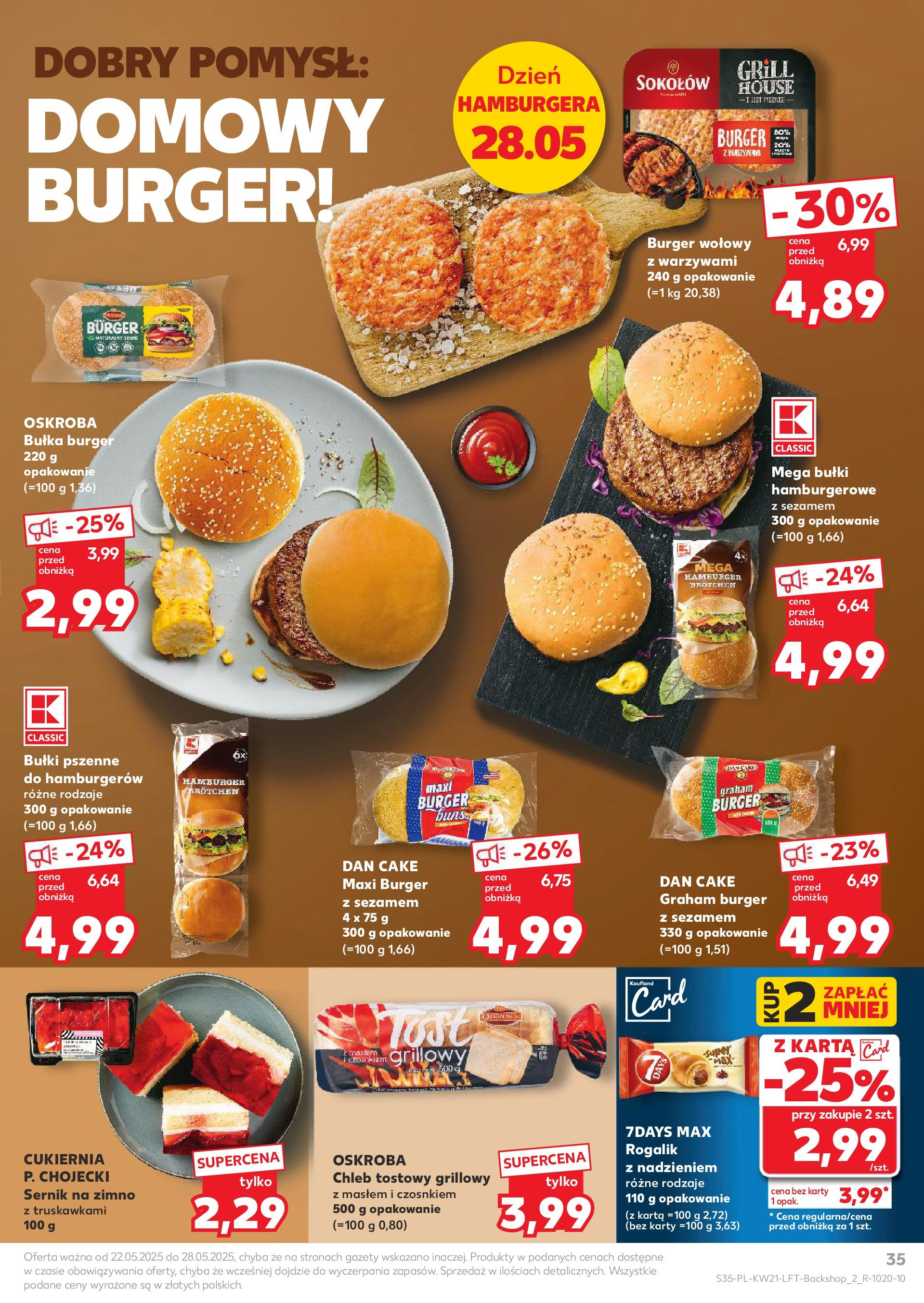 Kaufland gazetka (22.05.2025) - od jutra | Strona: 35 | Produkty: Karta, Burger wołowy, Chleb tostowy, Chleb Kaufland gazetka od 22.05.2025 - od jutra PDF | Strona: 35 | Produkty: Karta, Burger wołowy, Chleb tostowy, Chleb