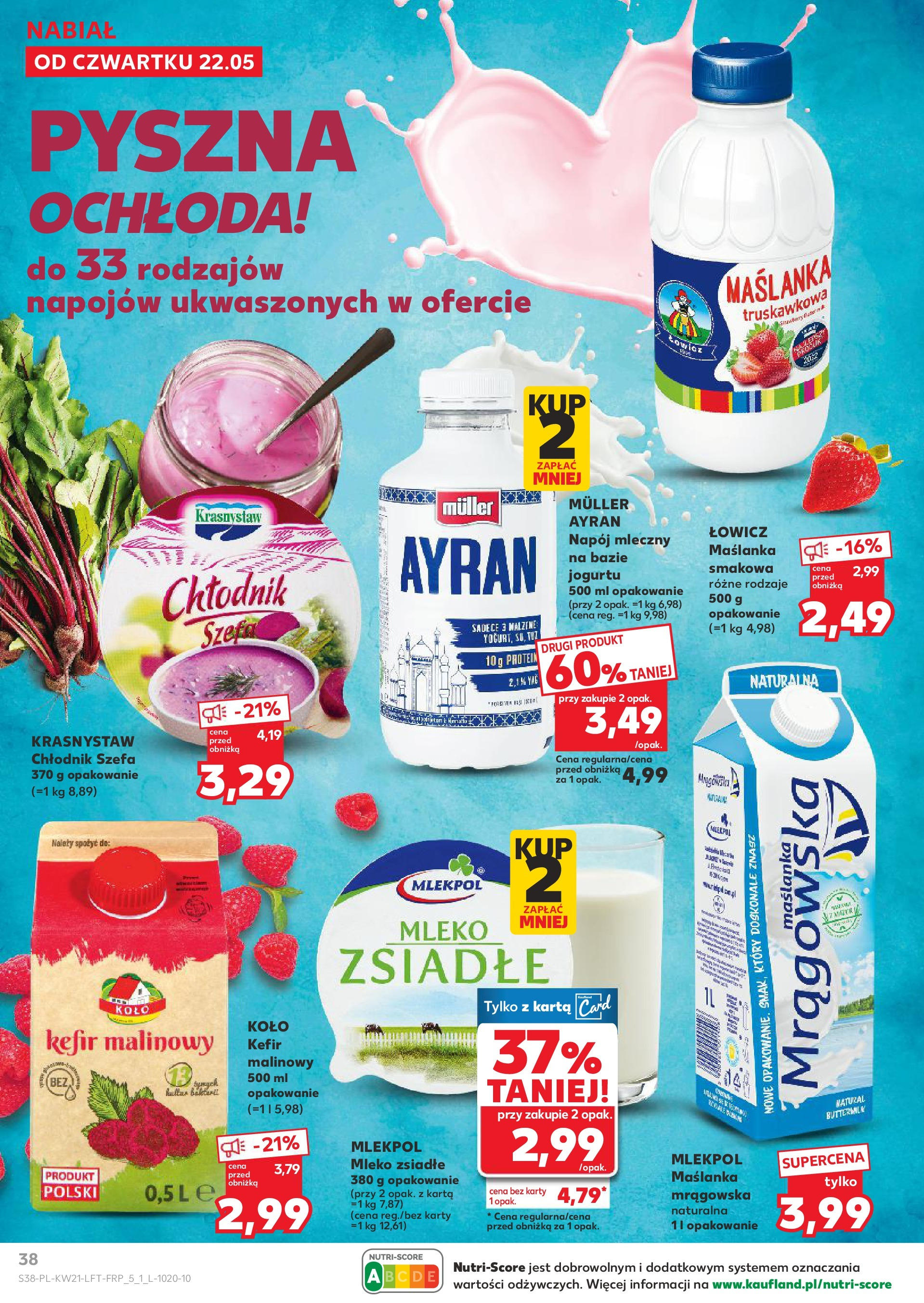 Kaufland gazetka (22.05.2025) - od jutra | Strona: 38 | Produkty: Karta, Kefir, Maślanka, Mleko Kaufland gazetka od 22.05.2025 - od jutra PDF | Strona: 38 | Produkty: Karta, Kefir, Maślanka, Mleko