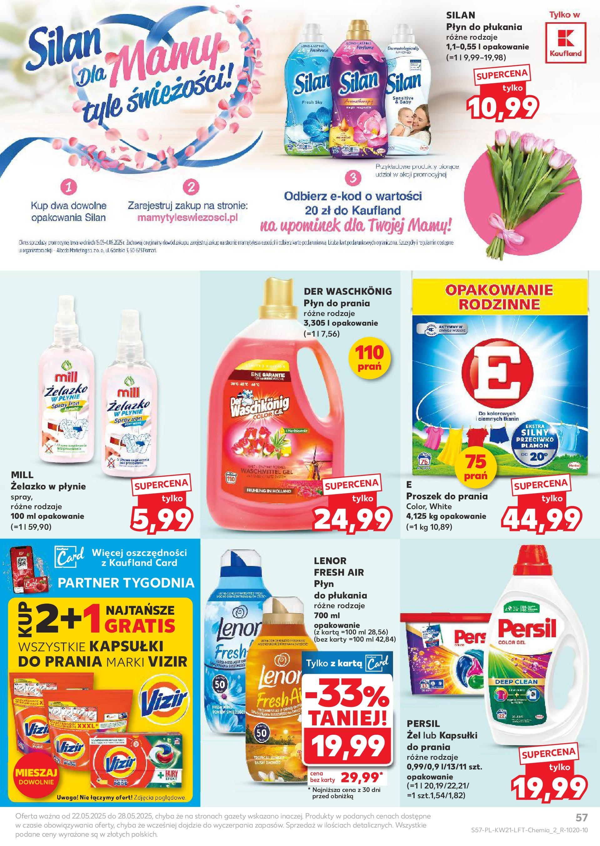 Kaufland gazetka (22.05.2025) - od jutra | Strona: 57 | Produkty: Karta, Persil, Płyn do płukania Lenor, Proszek do prania Kaufland gazetka od 22.05.2025 - od jutra PDF | Strona: 57 | Produkty: Karta, Persil, Płyn do płukania Lenor, Proszek do prania