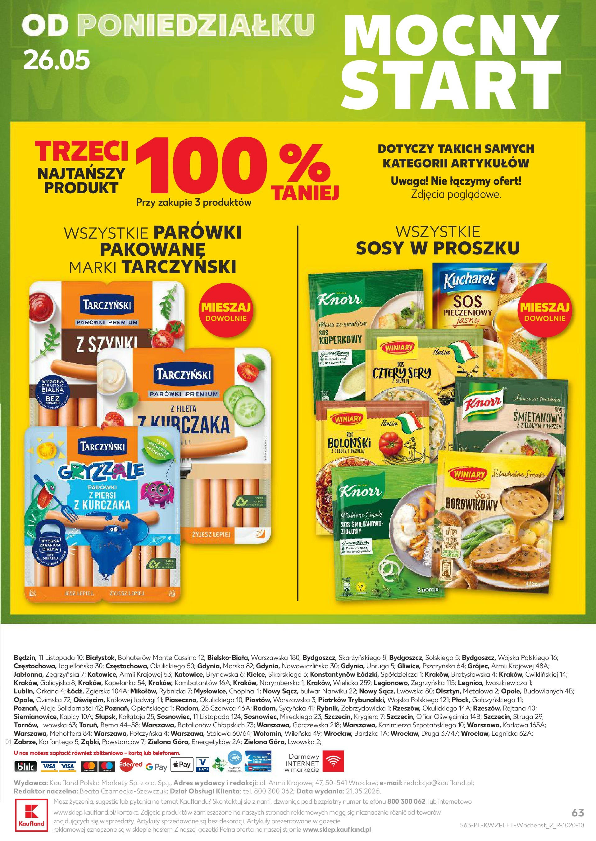 Kaufland gazetka (22.05.2025) - od jutra | Strona: 63 | Produkty: Piersi, Parówki, Bazylia, Sos Kaufland gazetka od 22.05.2025 - od jutra PDF | Strona: 63 | Produkty: Piersi, Parówki, Bazylia, Sos