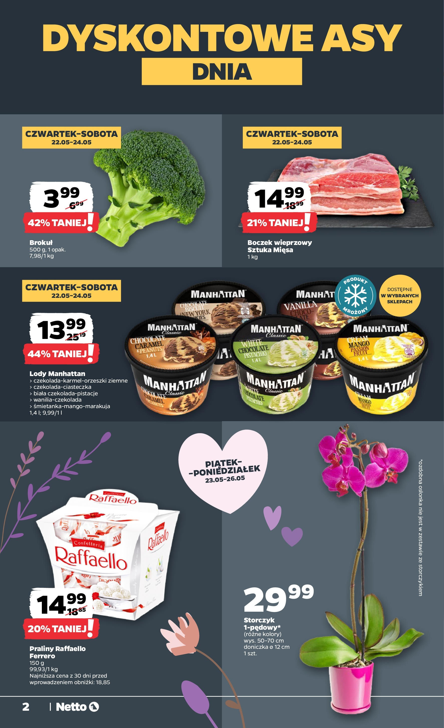 Netto gazetka - Spożywcza od 22.05.2025 | Promocje | Strona: 2 | Produkty: Mango, Lody manhattan, Doniczka, Lody Netto gazetka - Spożywcza od 22.05.2025 - Aktualne promocje | Strona: 2 | Produkty: Mango, Lody manhattan, Doniczka, Lody