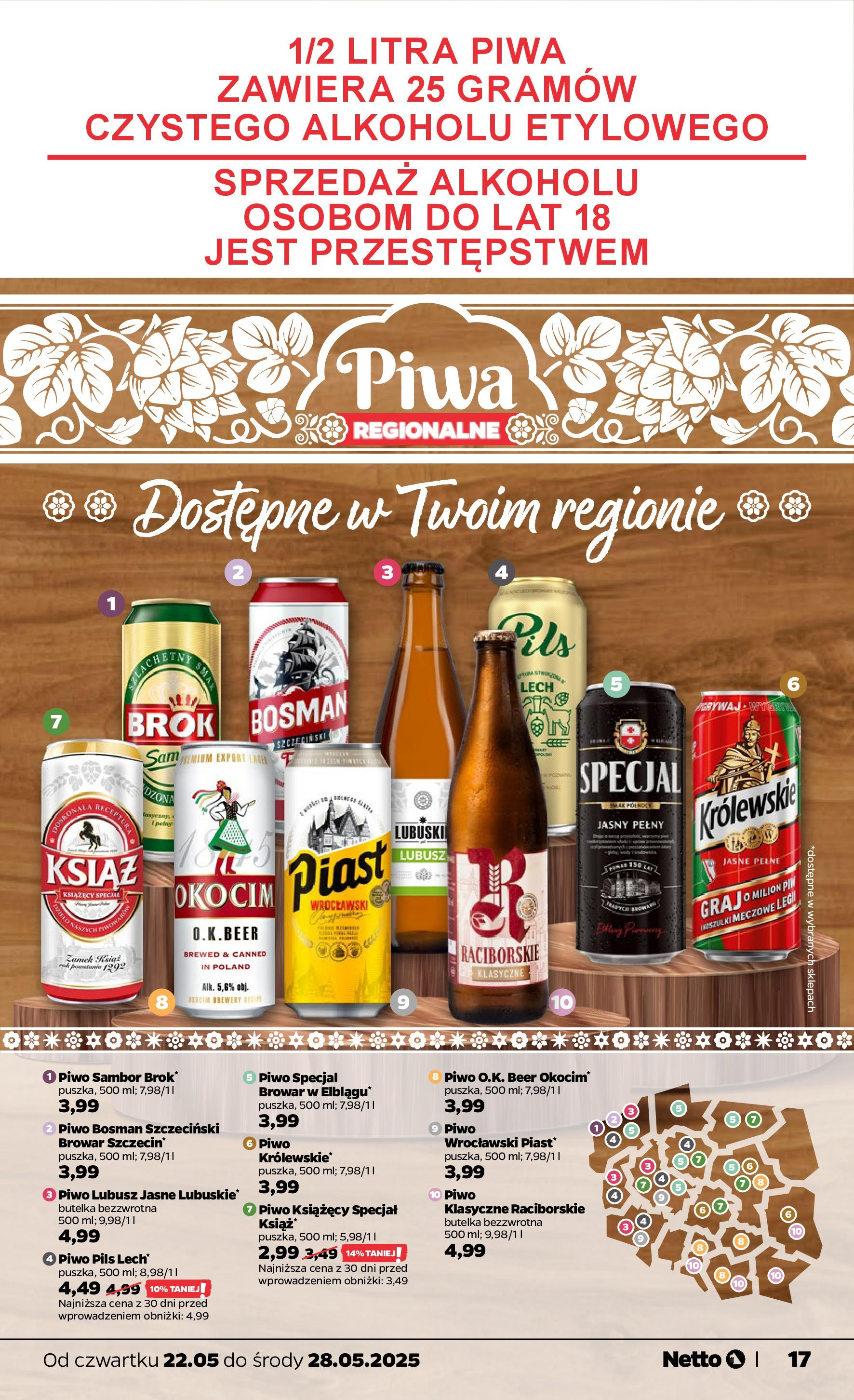 Netto gazetka - Spożywcza od 22.05.2025 | Promocje | Strona: 17 | Produkty: Piwo Bosman, Piwo Netto gazetka - Spożywcza od 22.05.2025 - Aktualne promocje | Strona: 17 | Produkty: Piwo Bosman, Piwo