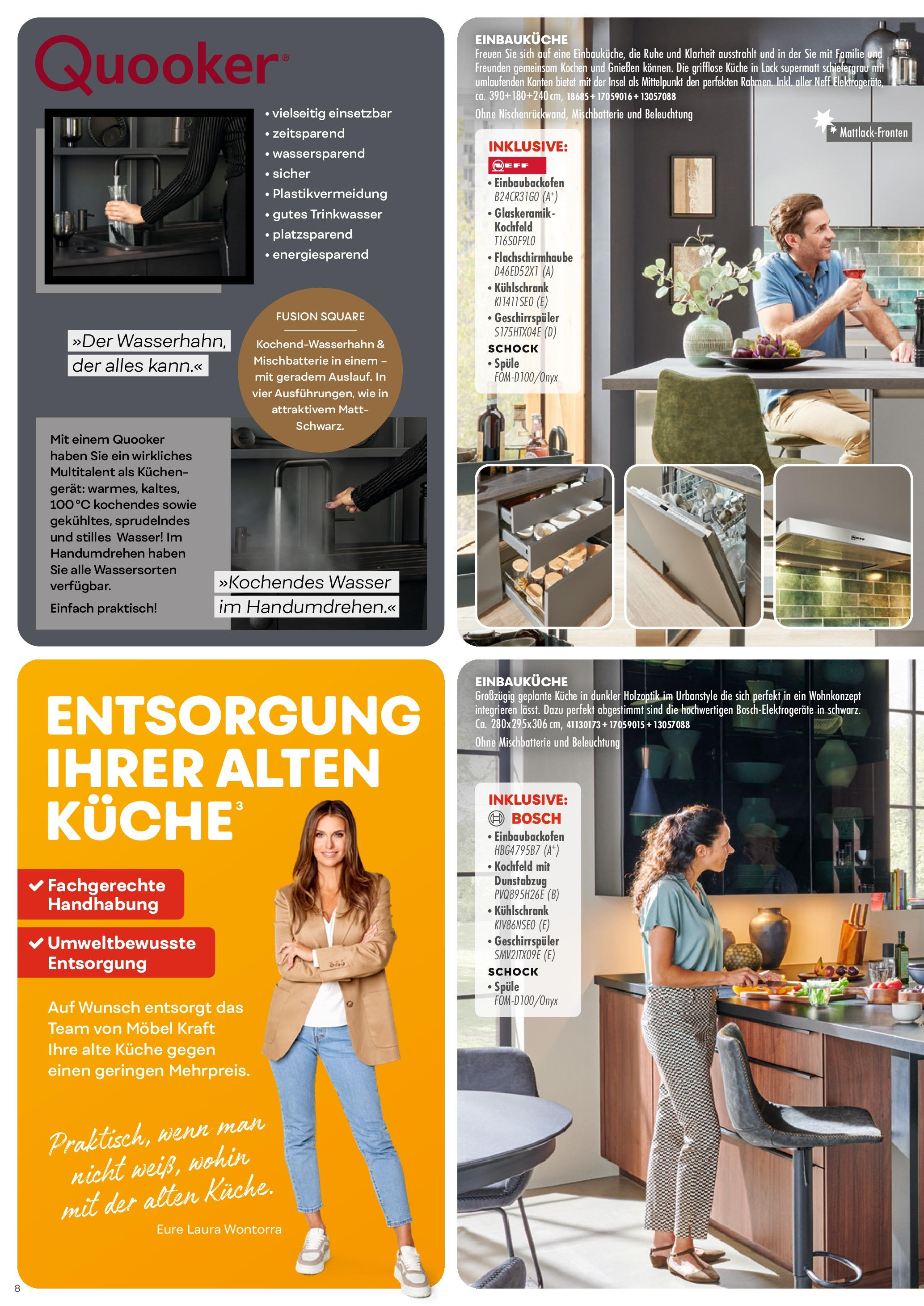 Möbel Kraft Prospekt (ab 20.05.2025) zum Blättern | Seite: 8 | Produkte: Einbauküche, Kochfeld, Wasser, Kuchen Möbel Kraft Prospekt (ab 20.05.2025) zum Blättern | Seite: 8 | Produkte: Einbauküche, Kochfeld, Wasser, Kuchen