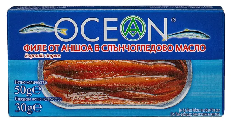 Ocean Филе аншоа различни видове
