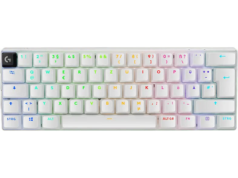 LOGITECH G pro X 60 Lightspeed Kabellose RGB Gaming Tastatur (Tactile), Lightsync RGB, DEU (Qwertz), Weiß