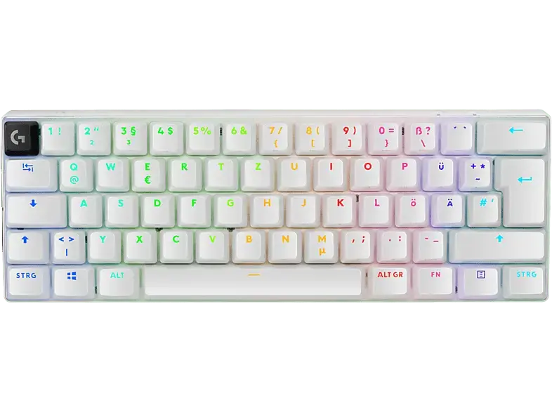 LOGITECH G pro X 60 Lightspeed Kabellose RGB Gaming Tastatur (Tactile), Lightsync RGB, DEU (Qwertz), Weiß