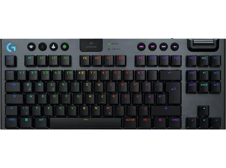 LOGITECH G G915 X Lightspeed TKL Kabellose RGB Gaming Tastatur ohne Ziffernblock (Tactile), KEYControl, Lightsync RGB, DEU (Qwertz), Schwarz