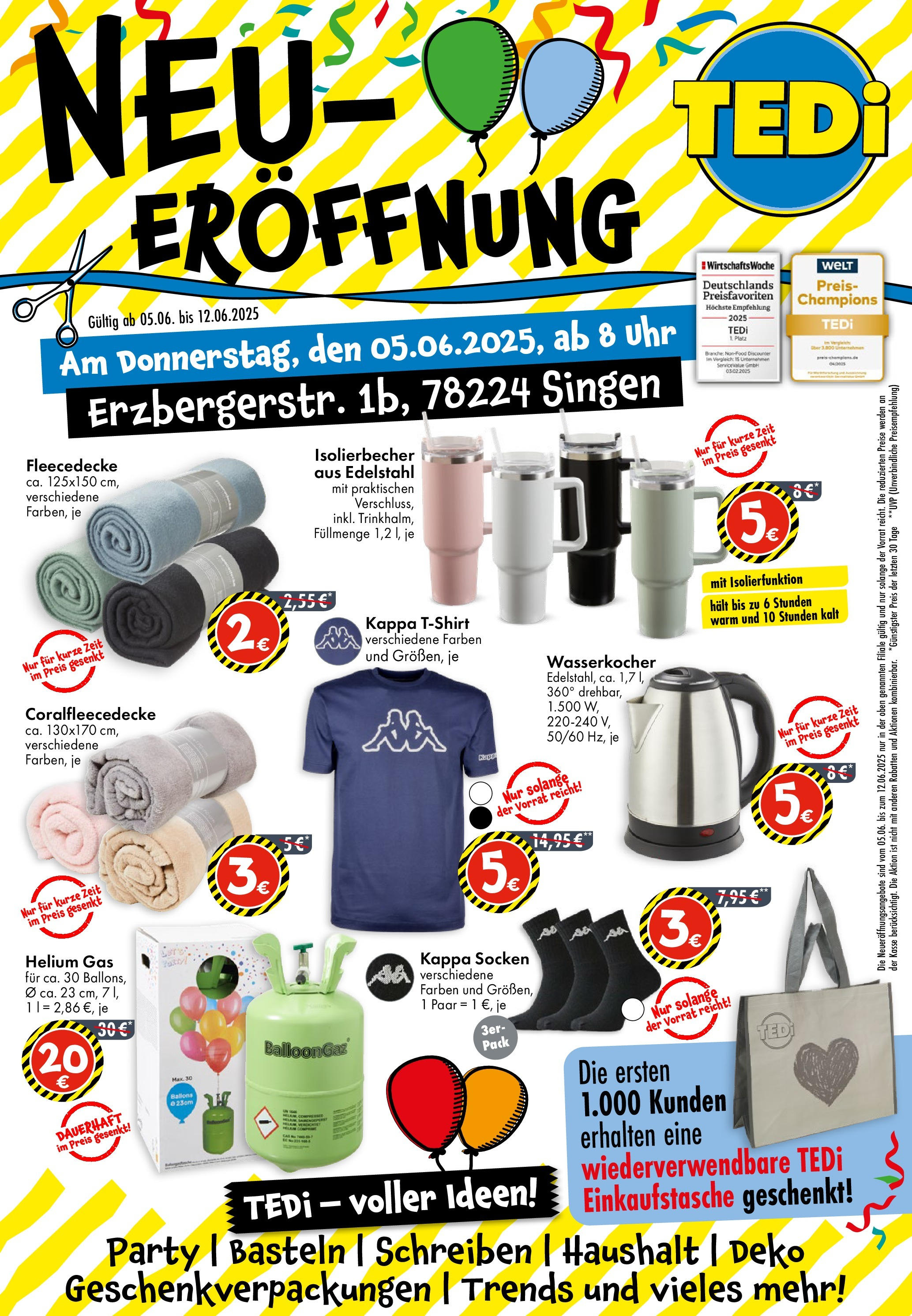 TEDi TEDi Neueröffnung in Singen (vom 05.06.2025 - 12.06.2025) Vorschau von dem Prospekt des Geschäftes TEDi, gültig ab dem 05.06.2025