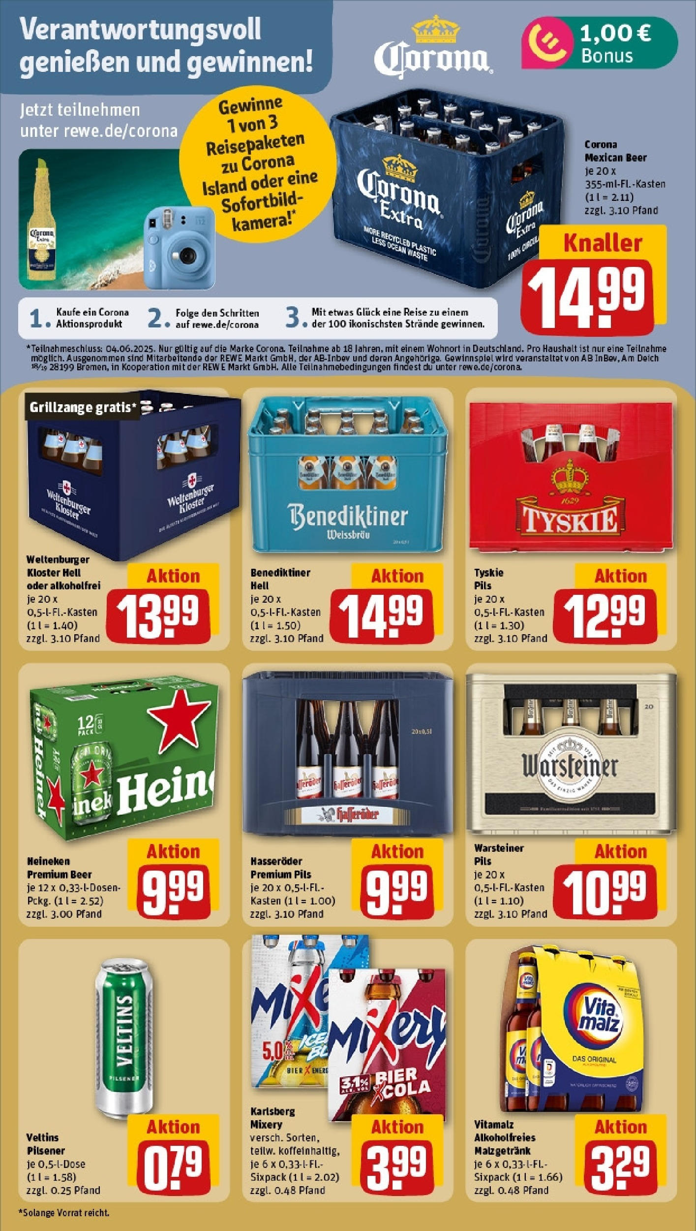 Rewe prospekt Heuchelheim (ab 25.05.2025) zum Blättern » Angebote | Seite: 15 | Produkte: Kamera, Bier, Benediktiner hell, Hasseröder Rewe prospekt Heuchelheim (ab 25.05.2025) zum Blättern » Angebote | Seite: 15 | Produkte: Kamera, Bier, Benediktiner hell, Hasseröder
