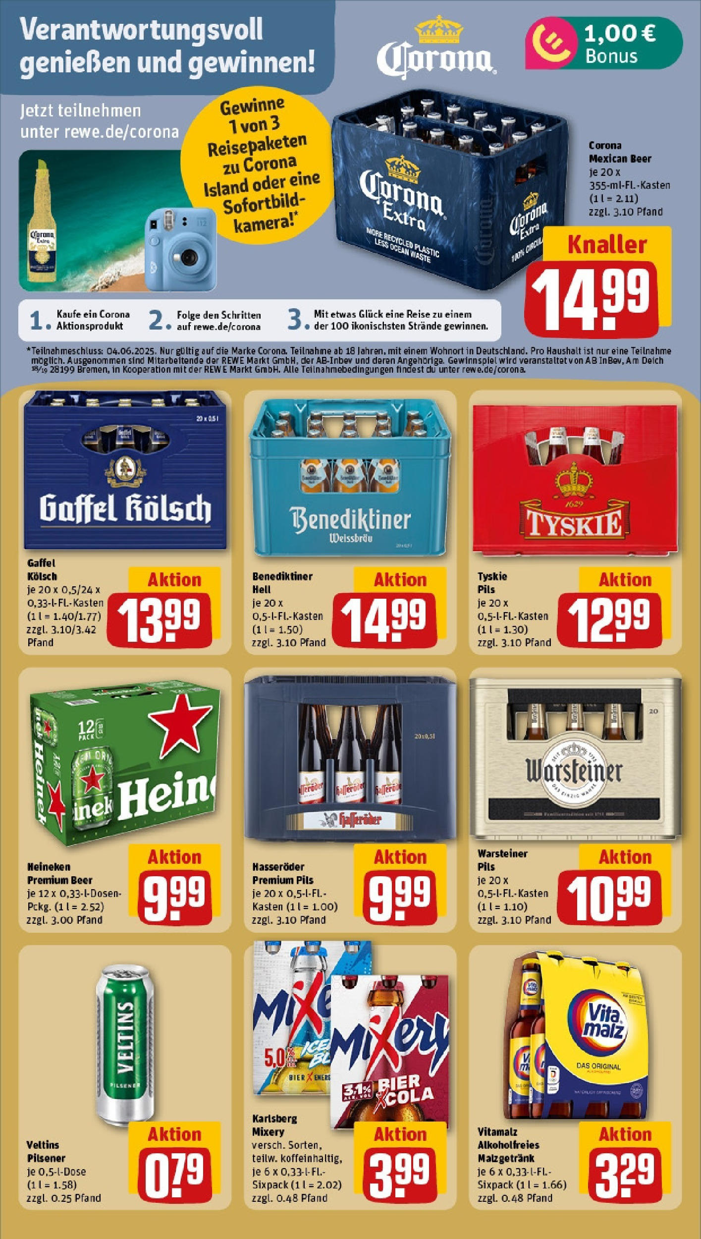 Rewe prospekt Stolberg / Mausbach (ab 25.05.2025) zum Blättern » Angebote | Seite: 19 | Produkte: Mixer, Bier, Hasseröder, Veltins Rewe prospekt Stolberg / Mausbach (ab 25.05.2025) zum Blättern » Angebote | Seite: 19 | Produkte: Mixer, Bier, Hasseröder, Veltins