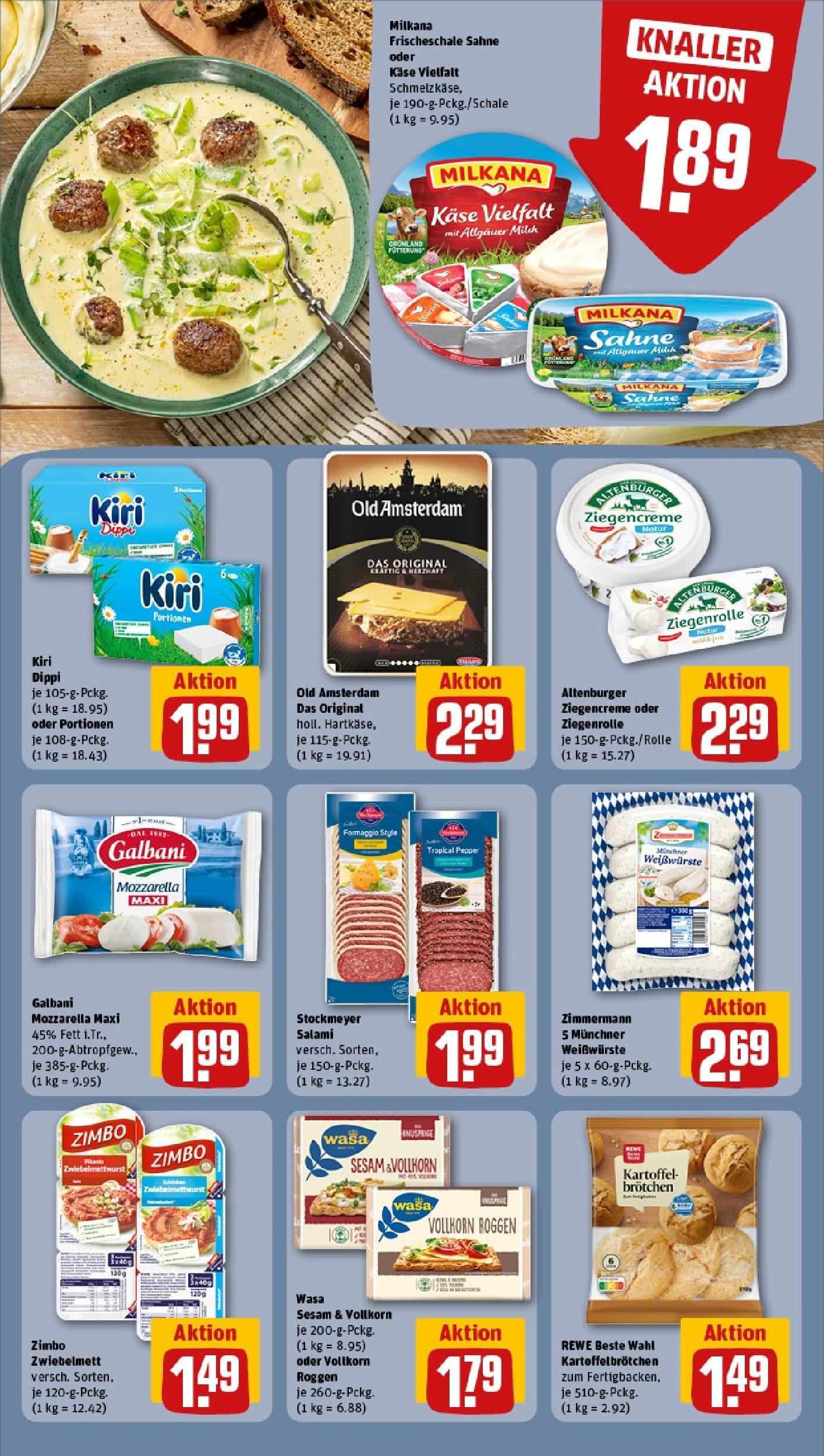 Rewe prospekt Karlsruhe / Durlach	 (ab 25.05.2025) zum Blättern » Angebote | Seite: 10 | Produkte: Milch, Milkana, Mozzarella, Sahne