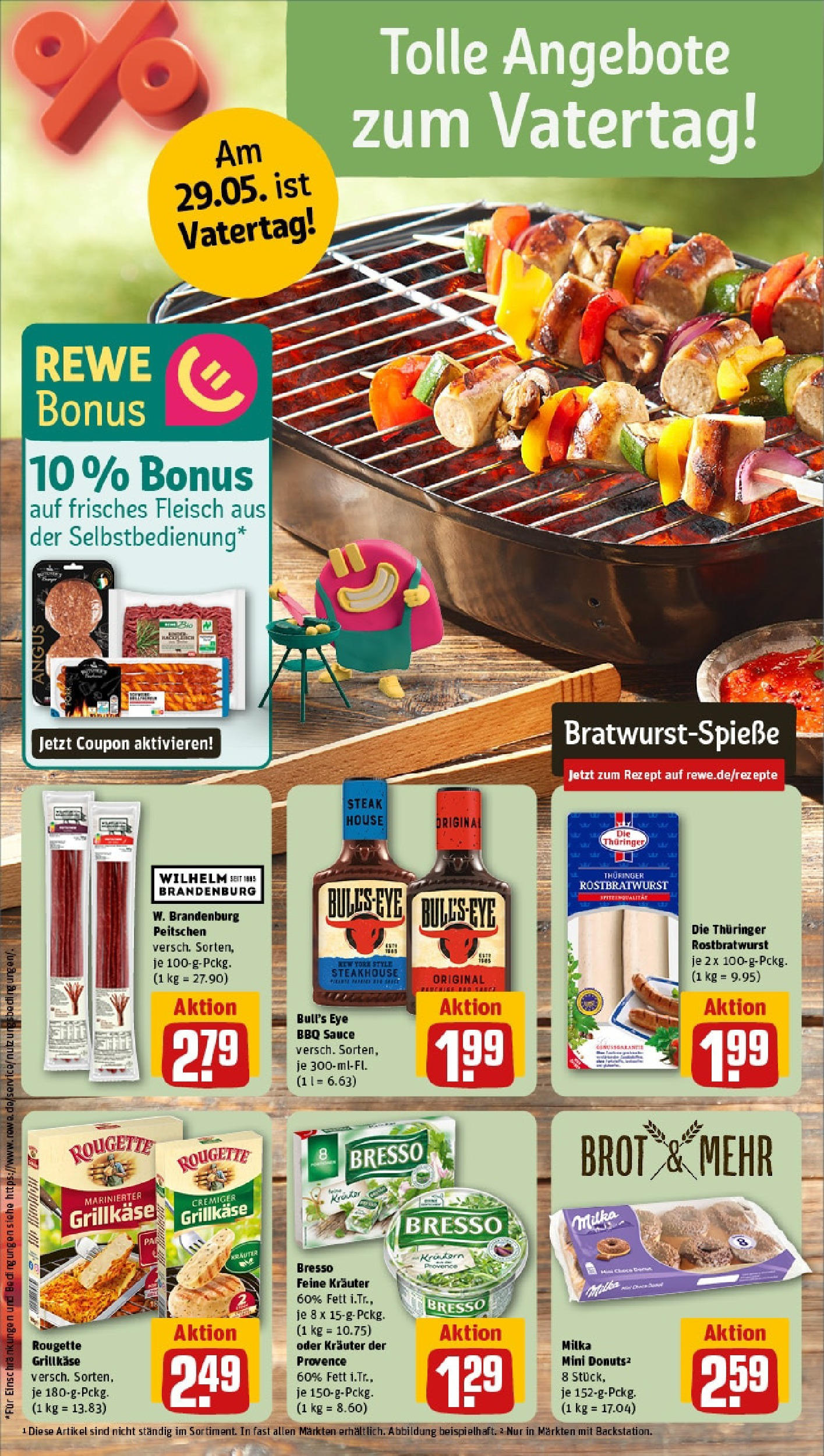 Rewe prospekt Dornburg-Camburg (ab 25.05.2025) zum Blättern » Angebote | Seite: 4 | Produkte: Grill, Käse, Milka, Donuts Rewe prospekt Dornburg-Camburg (ab 25.05.2025) zum Blättern » Angebote | Seite: 4 | Produkte: Grill, Käse, Milka, Donuts