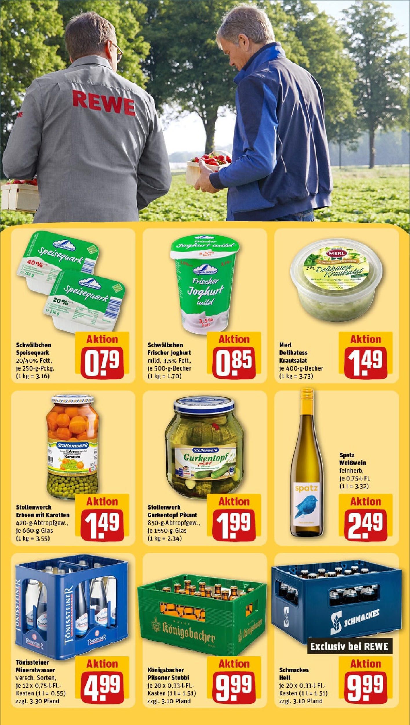 Rewe prospekt Daun / Pützborn	 (ab 25.05.2025) zum Blättern » Angebote | Seite: 23 | Produkte: Weißwein, Mineralwasser, Speisequark, Erbsen