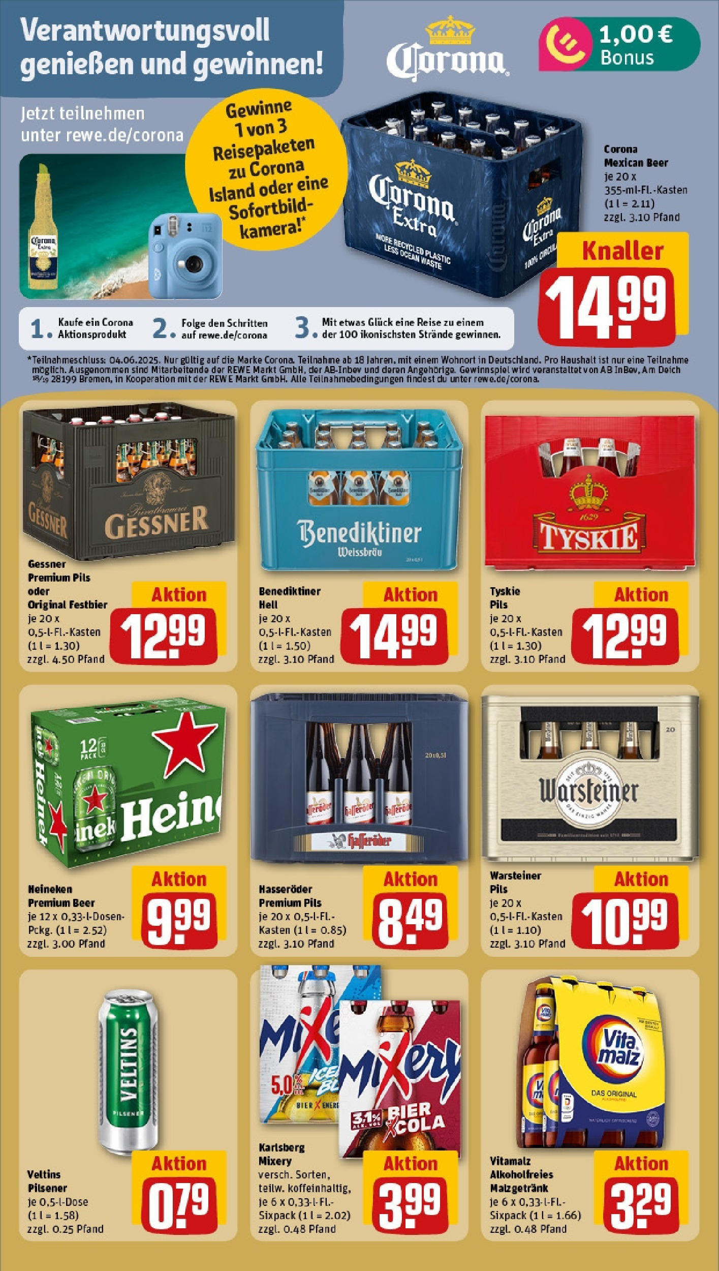 Rewe prospekt Dornburg-Camburg (ab 25.05.2025) zum Blättern » Angebote | Seite: 19 | Produkte: Kamera, Bier, Warsteiner, Mixery Rewe prospekt Dornburg-Camburg (ab 25.05.2025) zum Blättern » Angebote | Seite: 19 | Produkte: Kamera, Bier, Warsteiner, Mixery