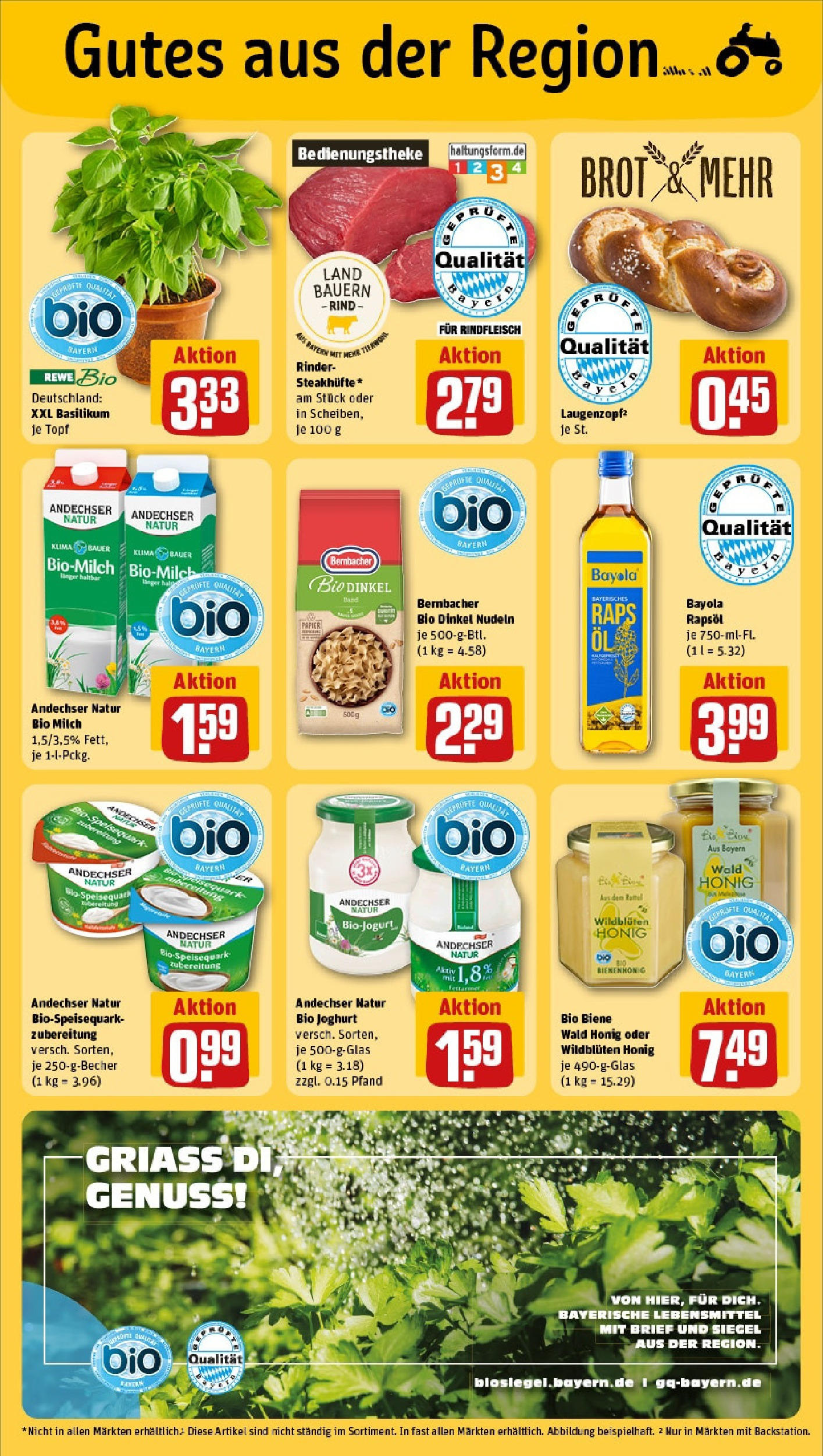 Rewe prospekt Regensburg (ab 25.05.2025) zum Blättern » Angebote | Seite: 23 | Produkte: Brot, Nudeln, Rindfleisch, Steak Rewe prospekt Regensburg (ab 25.05.2025) zum Blättern » Angebote | Seite: 23 | Produkte: Brot, Nudeln, Rindfleisch, Steak