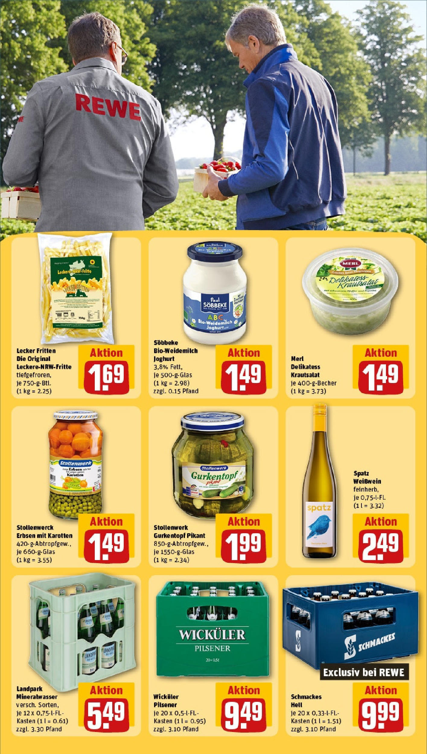 Rewe prospekt Münster / Centrum	 (ab 25.05.2025) zum Blättern » Angebote | Seite: 23 | Produkte: Joghurt, Weißwein, Mineralwasser, Erbsen