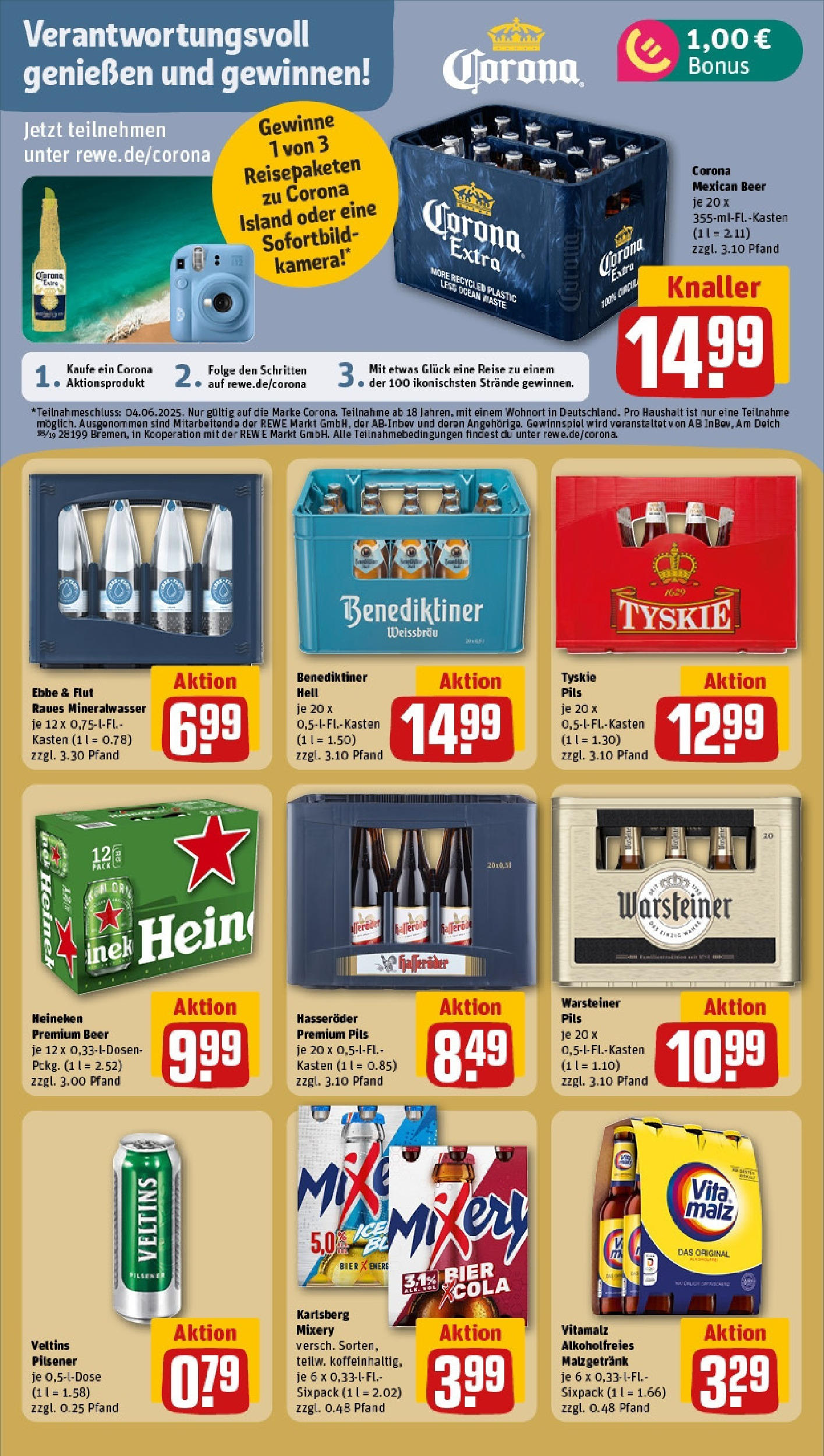 Rewe prospekt Sassnitz (ab 25.05.2025) zum Blättern » Angebote | Seite: 19 | Produkte: Mixer, Tyskie, Pils, Veltins Rewe prospekt Sassnitz (ab 25.05.2025) zum Blättern » Angebote | Seite: 19 | Produkte: Mixer, Tyskie, Pils, Veltins