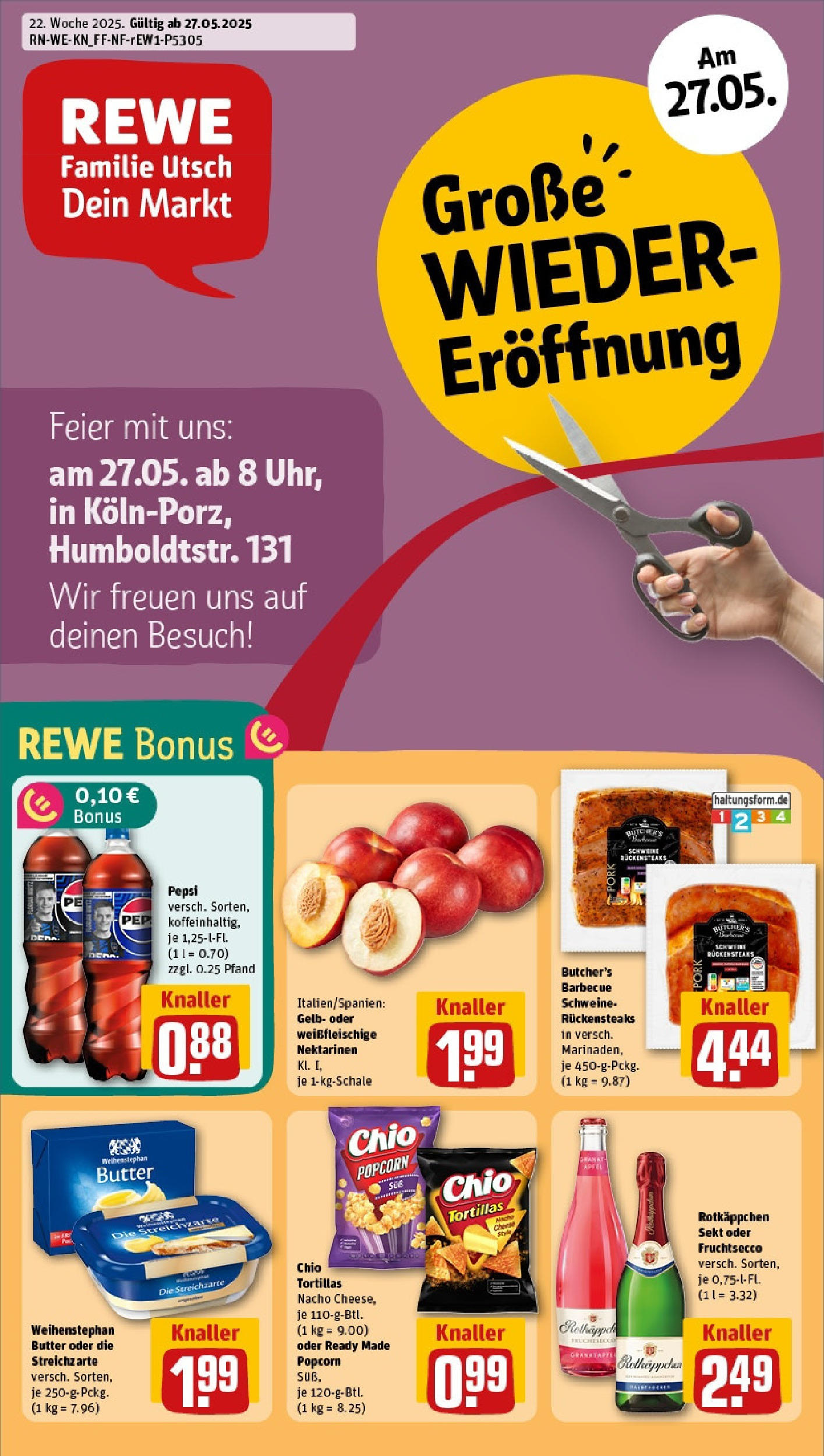 REWE Prospekt ab 25.05.2025 nächste Woche - Prospekt Köln / Porz Eil Vorschau von dem Prospekt des Geschäftes Rewe, gültig ab dem 25.05.2025